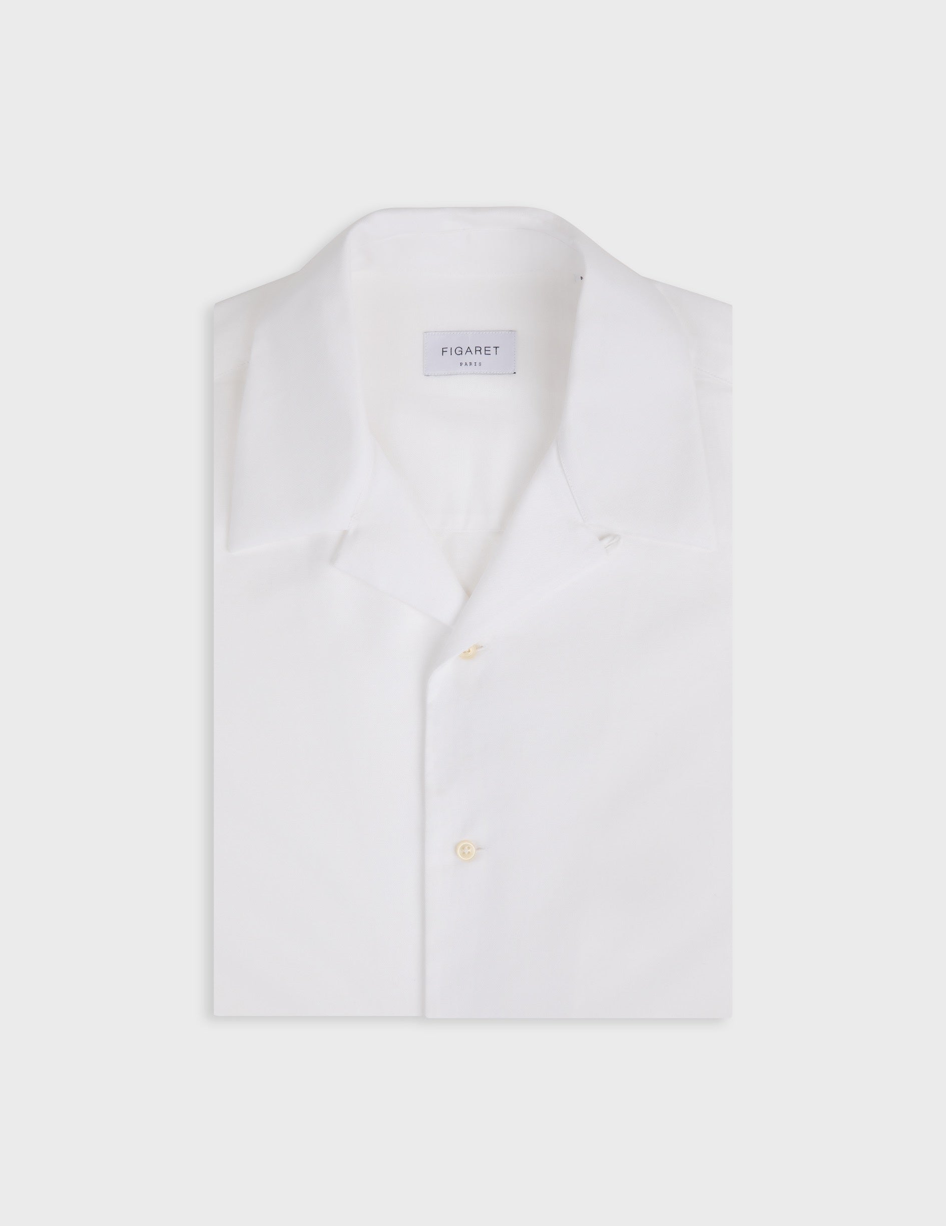 White Nylan shirt - Oxford - Cuban with bridle Collar