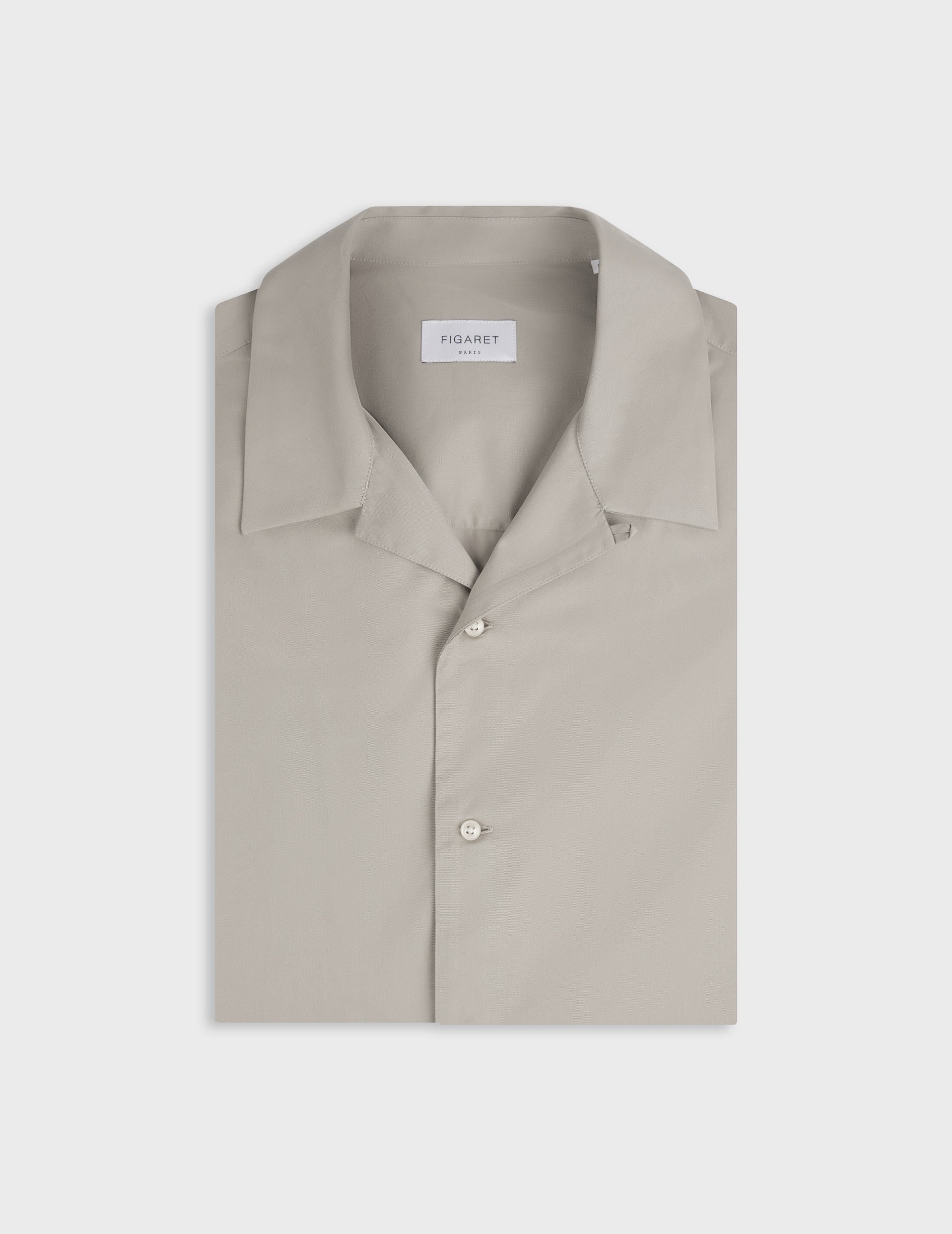 Nylan beige shirt - Twill - Cuban with bridle Collar
