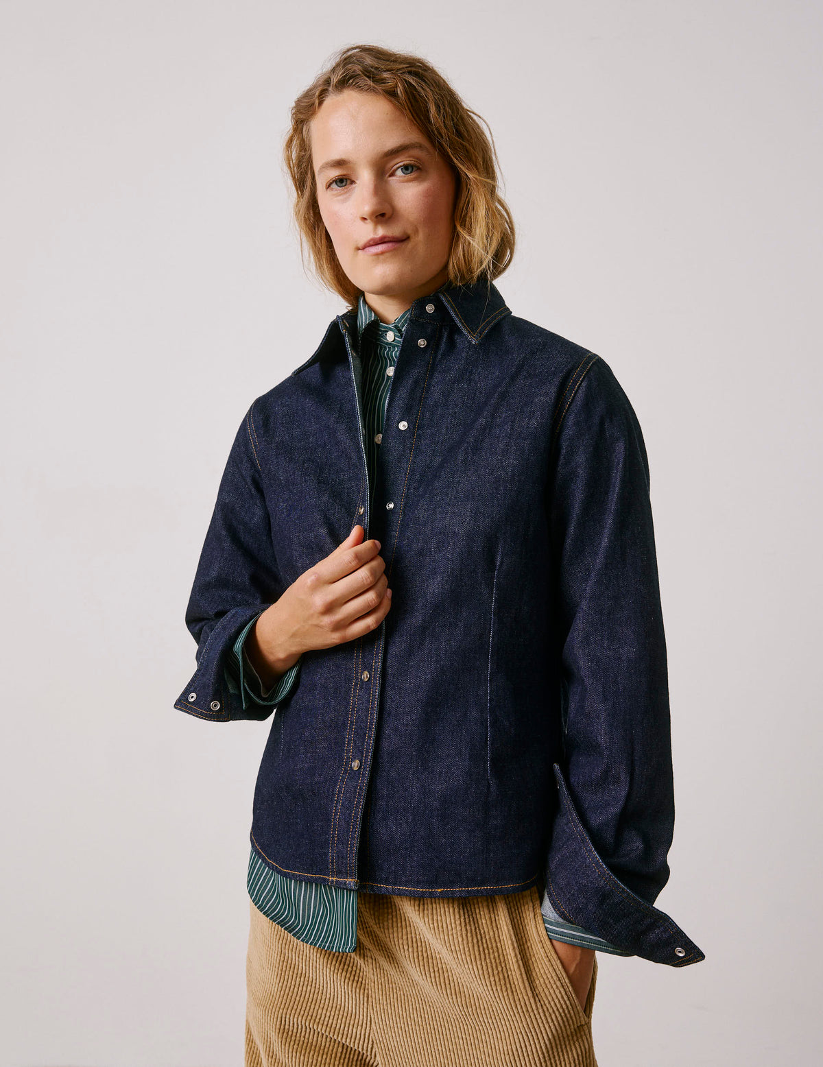 Navy denim Penny shirt - Denim - Shirt Collar
