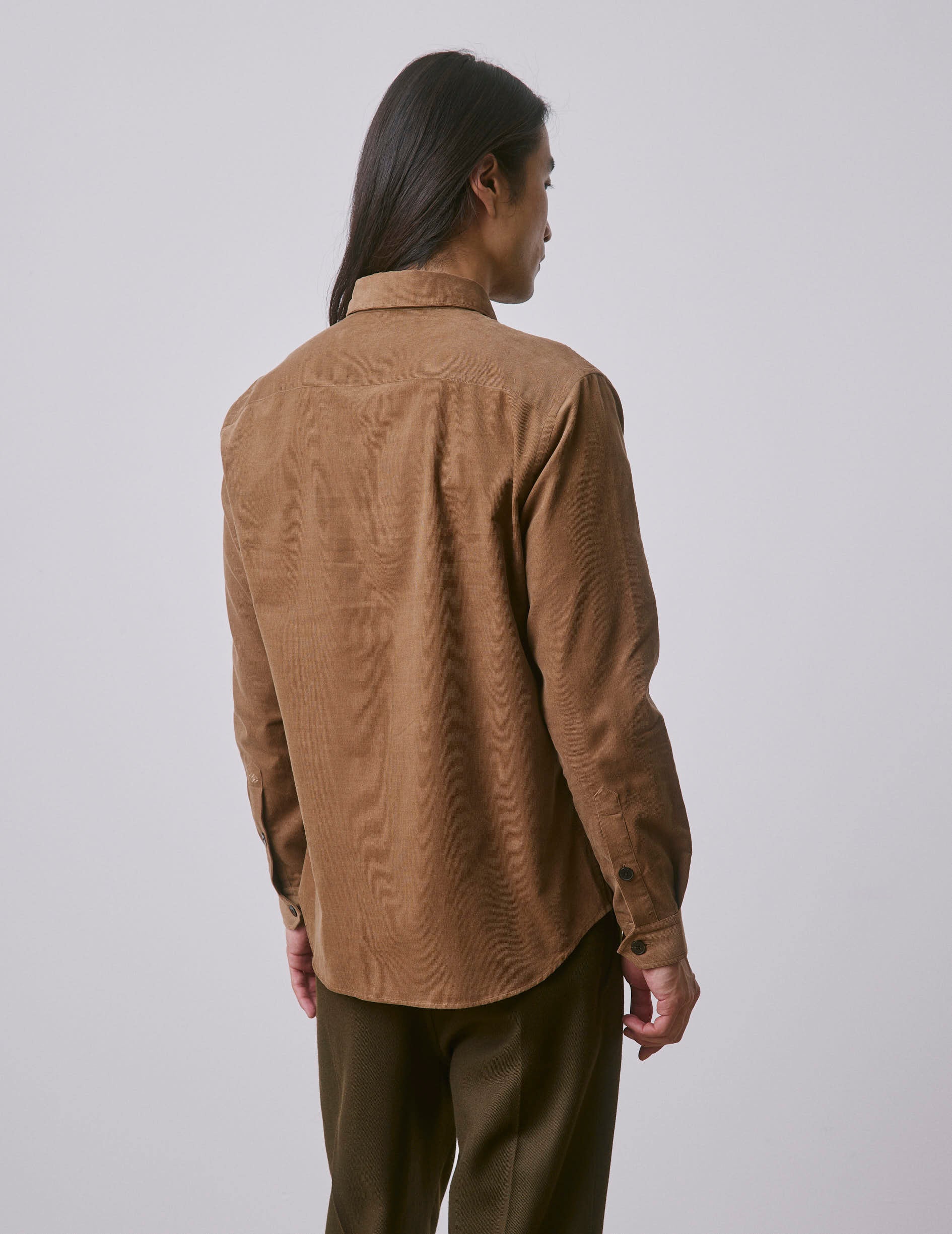 Pierrot shirt in beige velvet - Velvet - Prodigious Collar