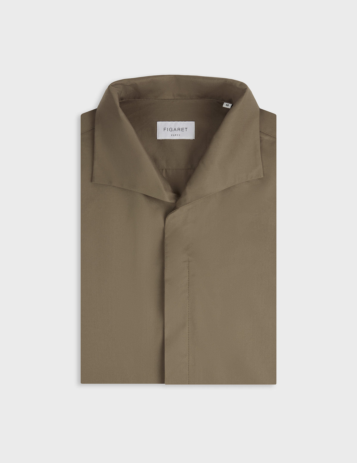 Taupe Pio shirt - Twill - Transformable Collar