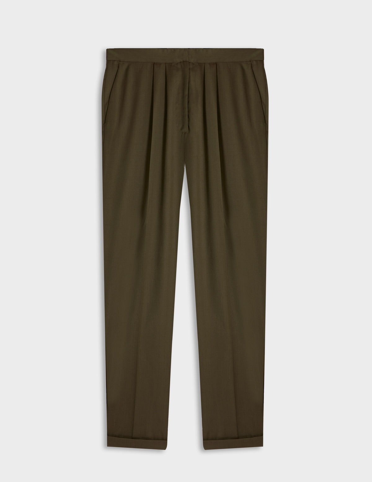 Khaki virgin wool Pippa pants