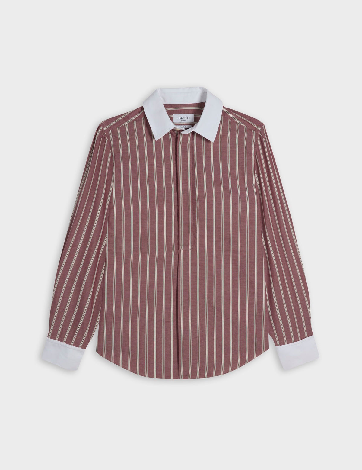Red striped Poppy popover blouse - Poplin - Shirt Collar - Musketeers Cuffs