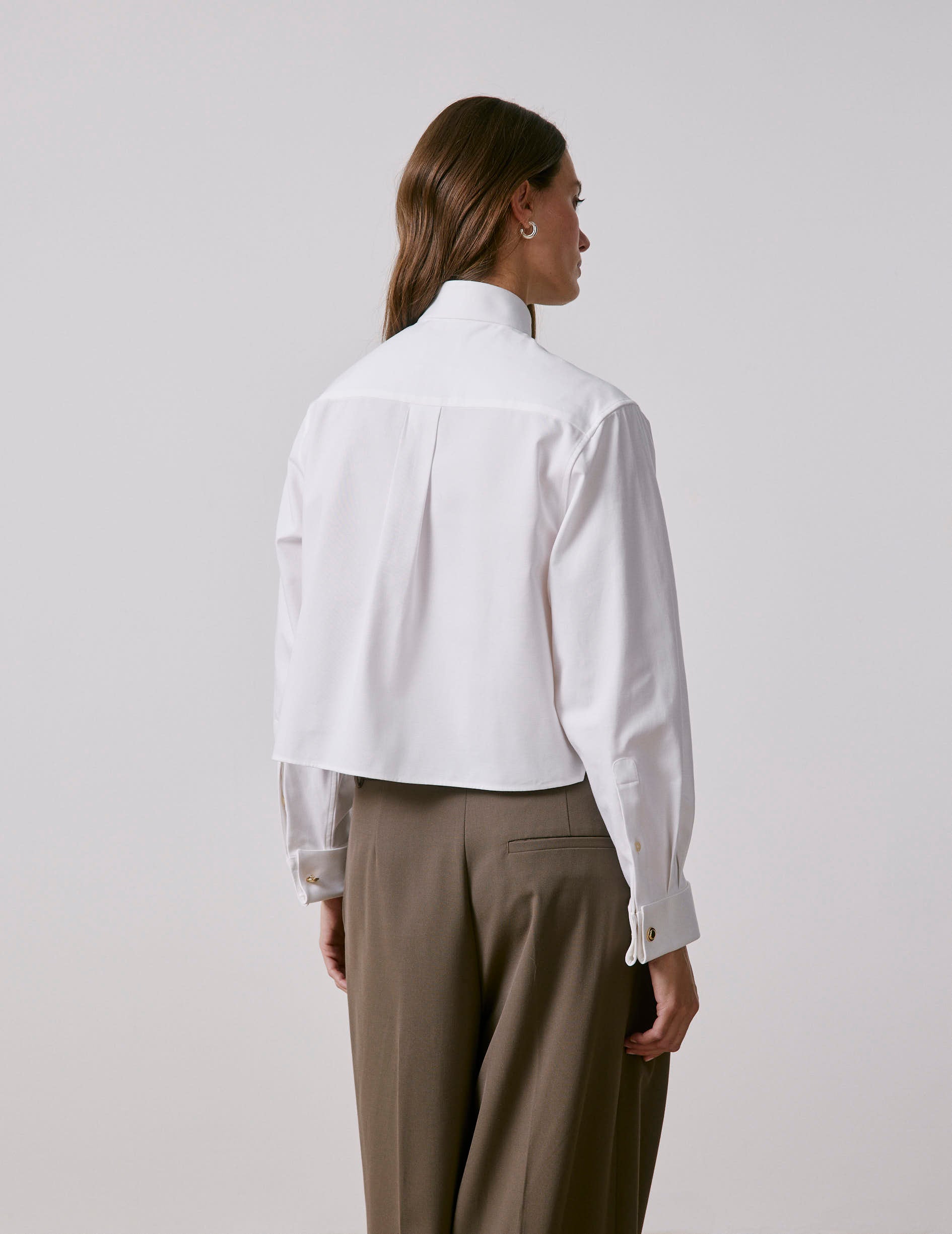 White boxy preppy shirt - Ottoman - Broken Collar - Musketeers Cuffs