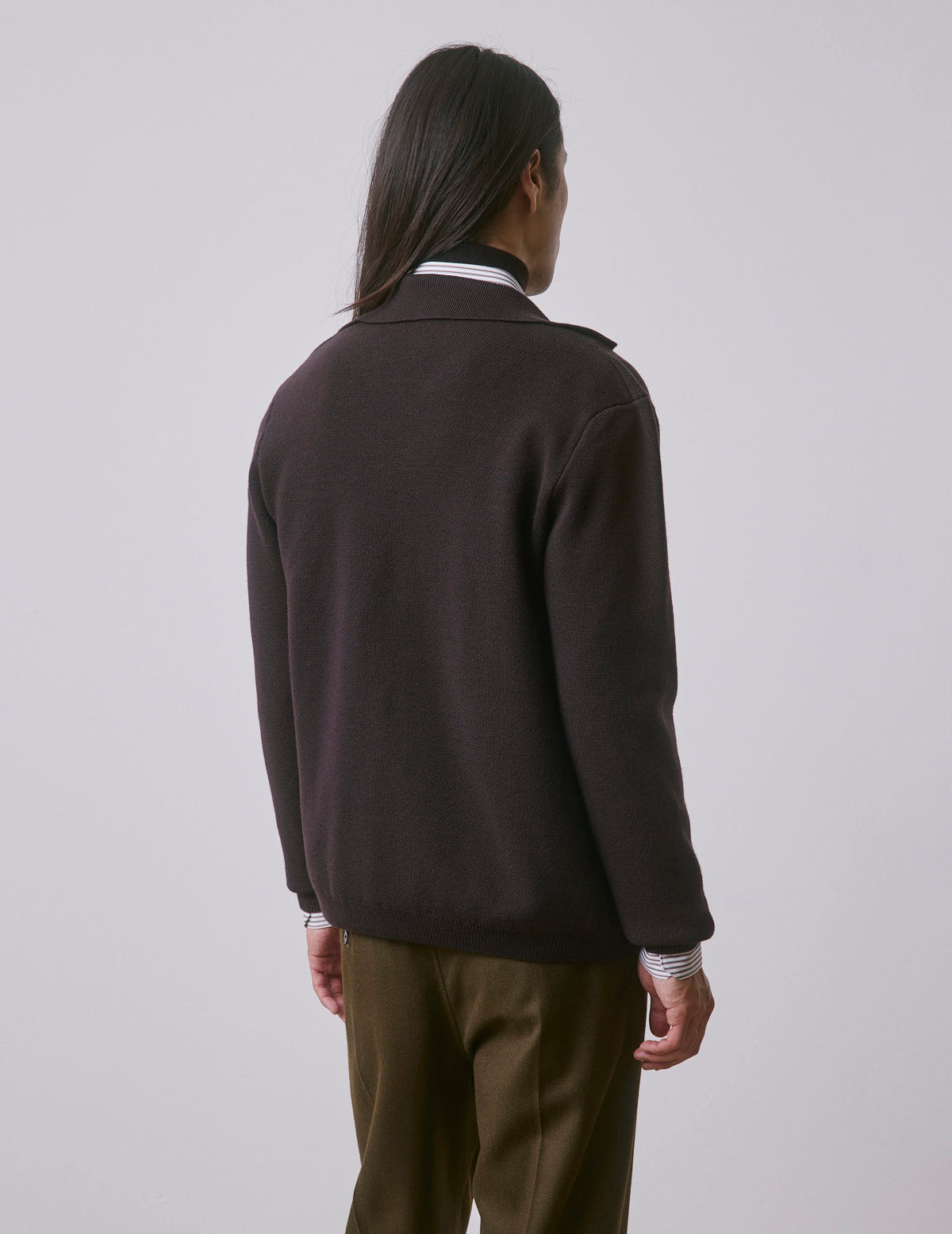 Brown merino wool Prince cardigan