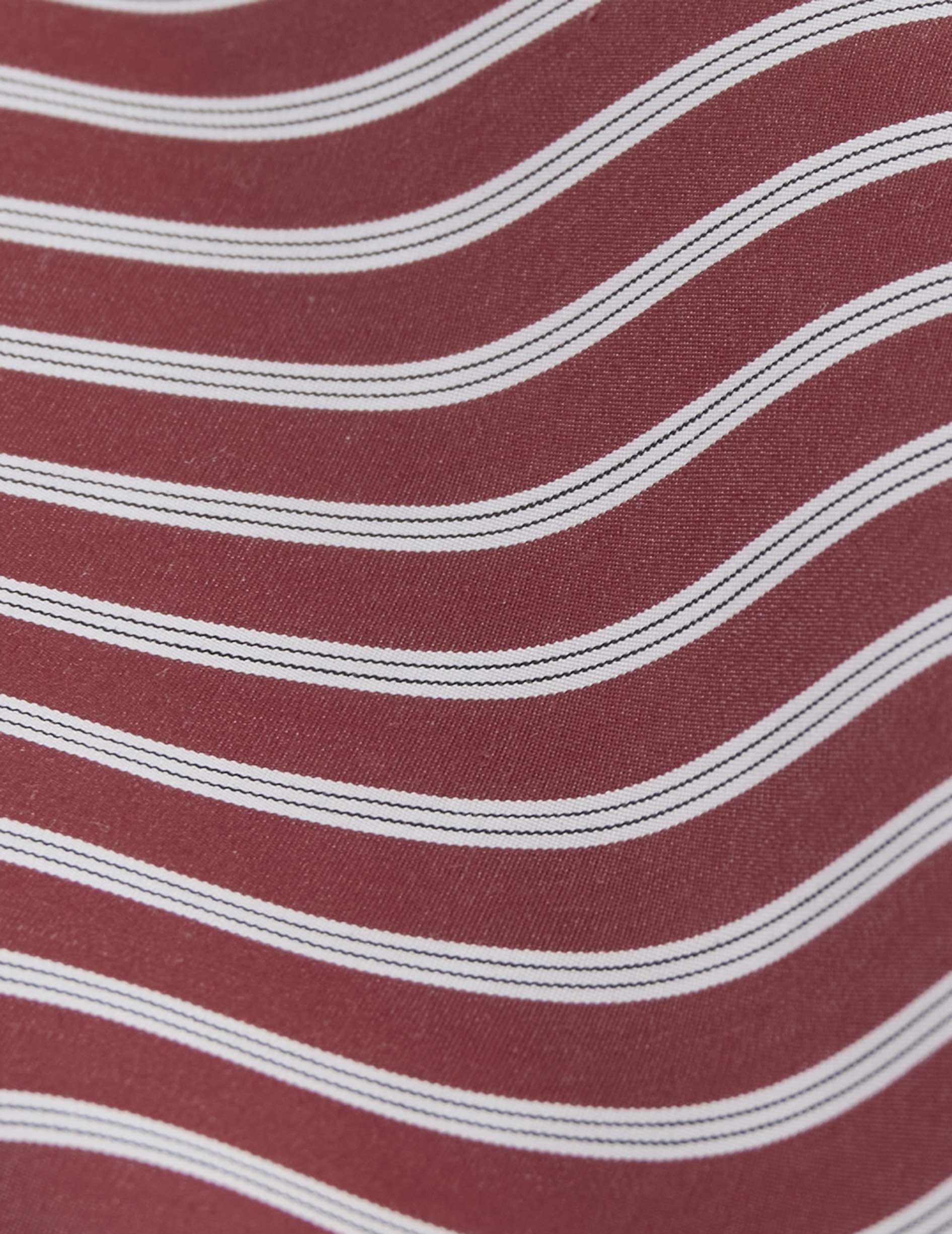 Red striped oversized Soffy shirt - Poplin - Shirt Collar