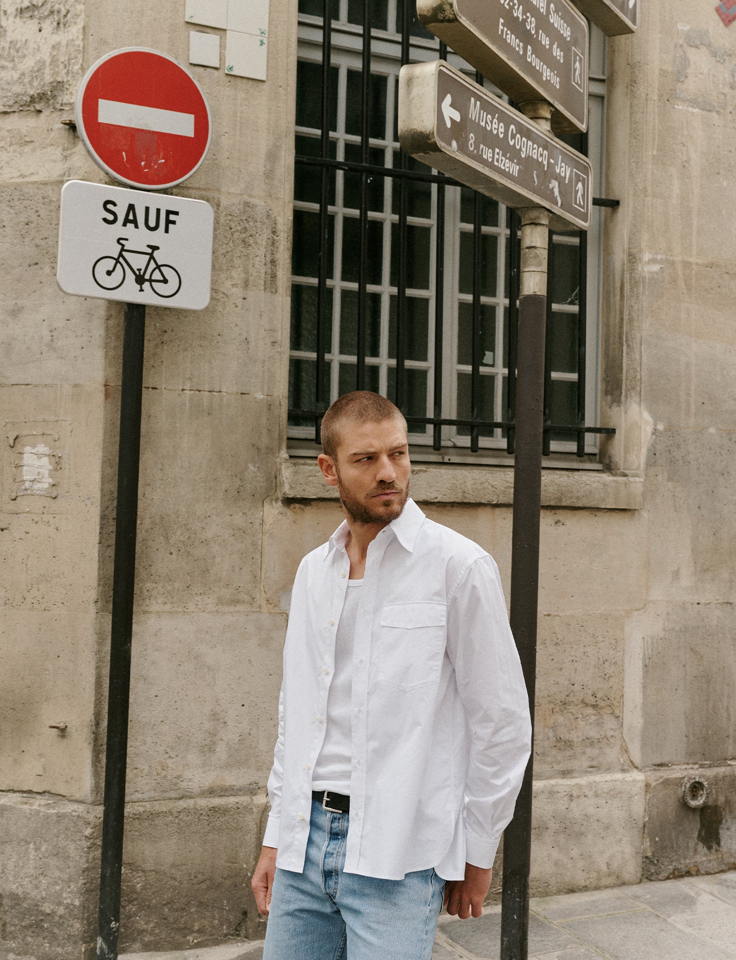 White Marais shirt - Poplin - French Collar