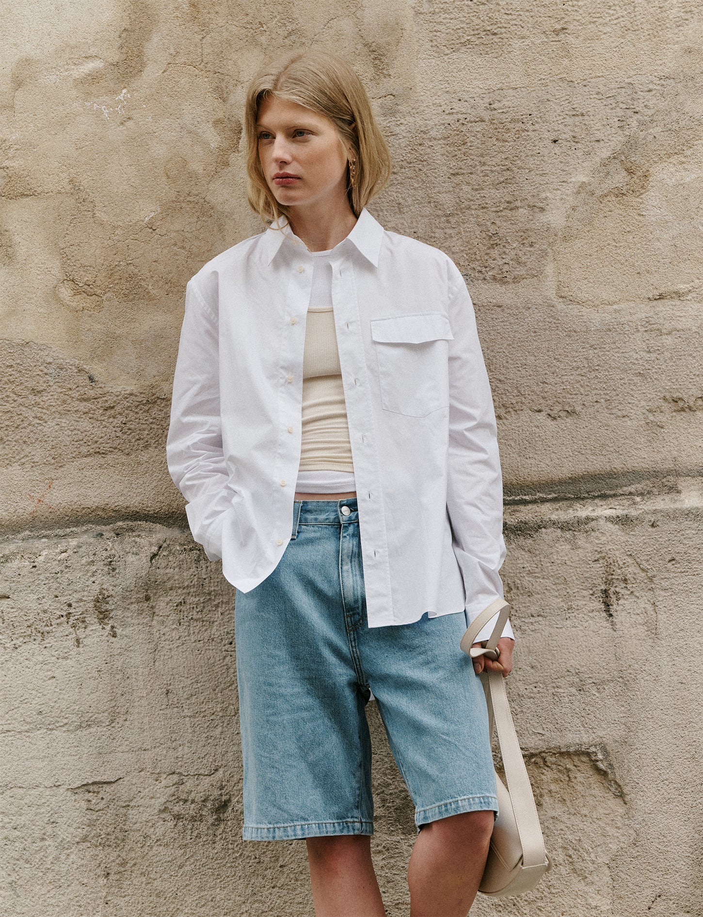 White Marais shirt - Poplin - French Collar