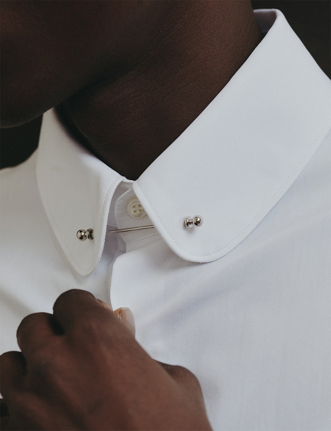 Semi-fitted white shirt - Popeline - Club Collar