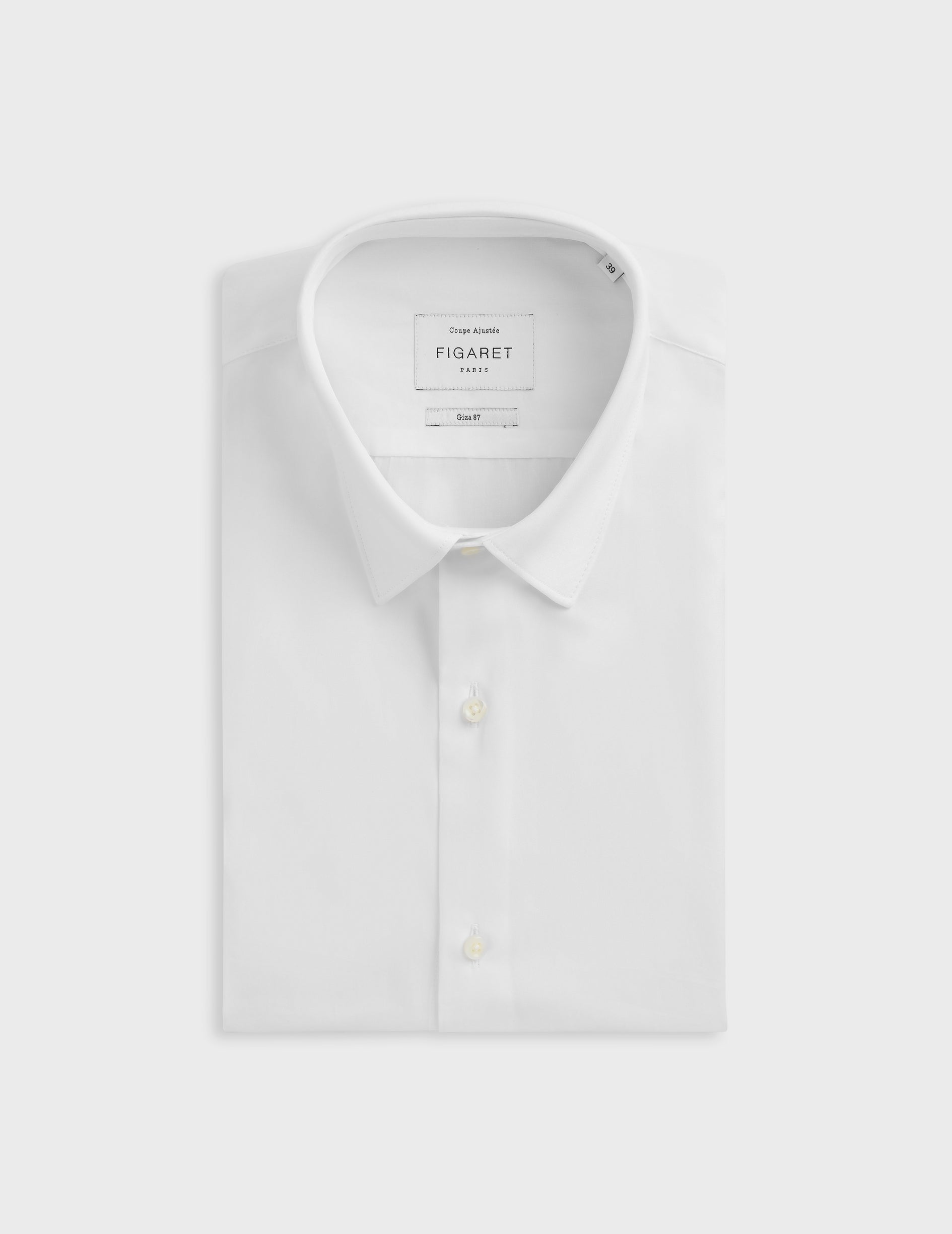 Fitted white Prestige shirt - Poplin - Figaret Collar Fitted white Prestige shirt - Poplin - Figaret Collar