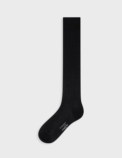 Black double lisle thread socks