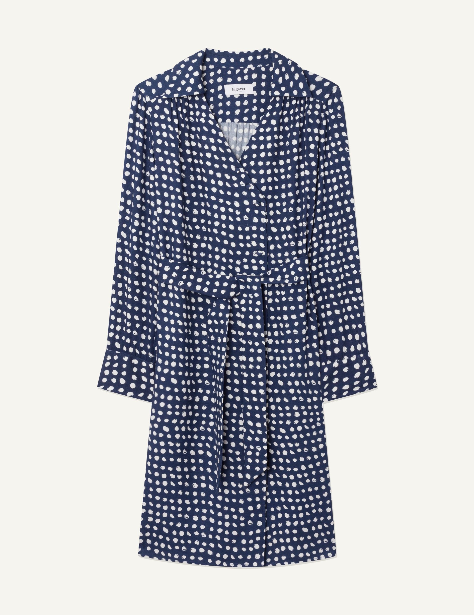 Iris navy polka dot dress