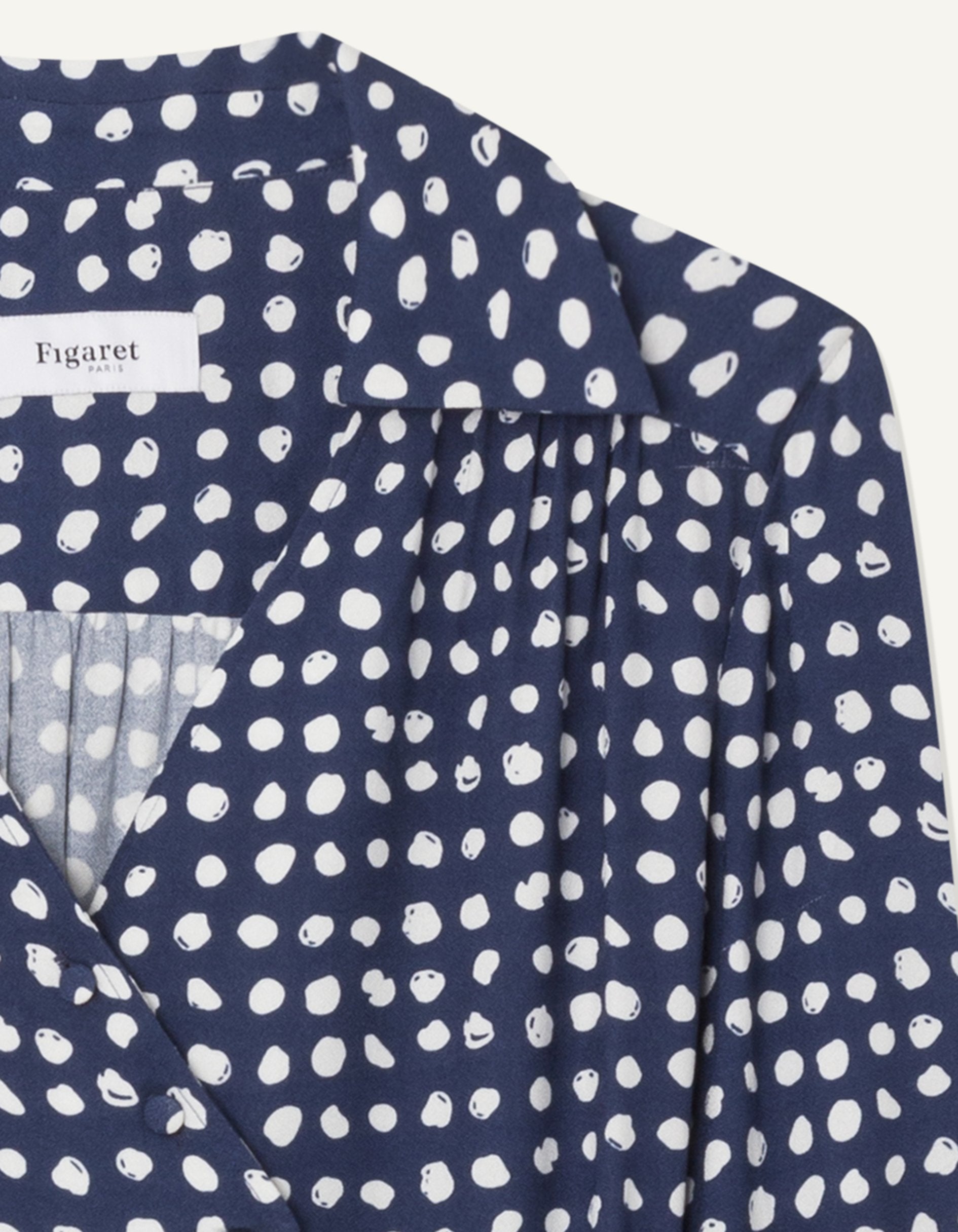 Iris navy polka dot dress