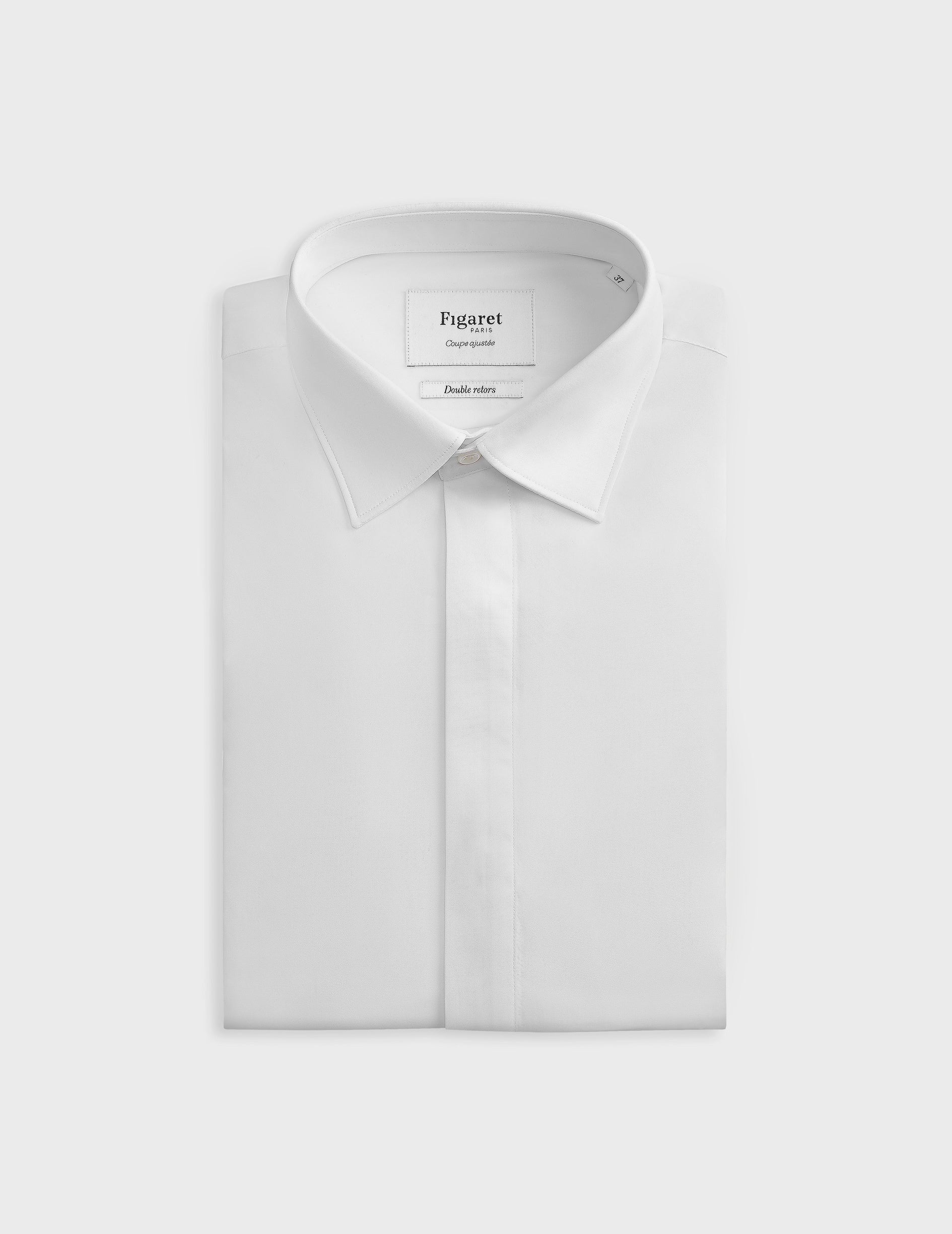 Fitted Hidden buttons placket white shirt