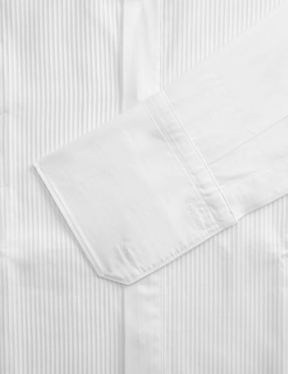 Semi-fitted white hidden buttons placket shirt