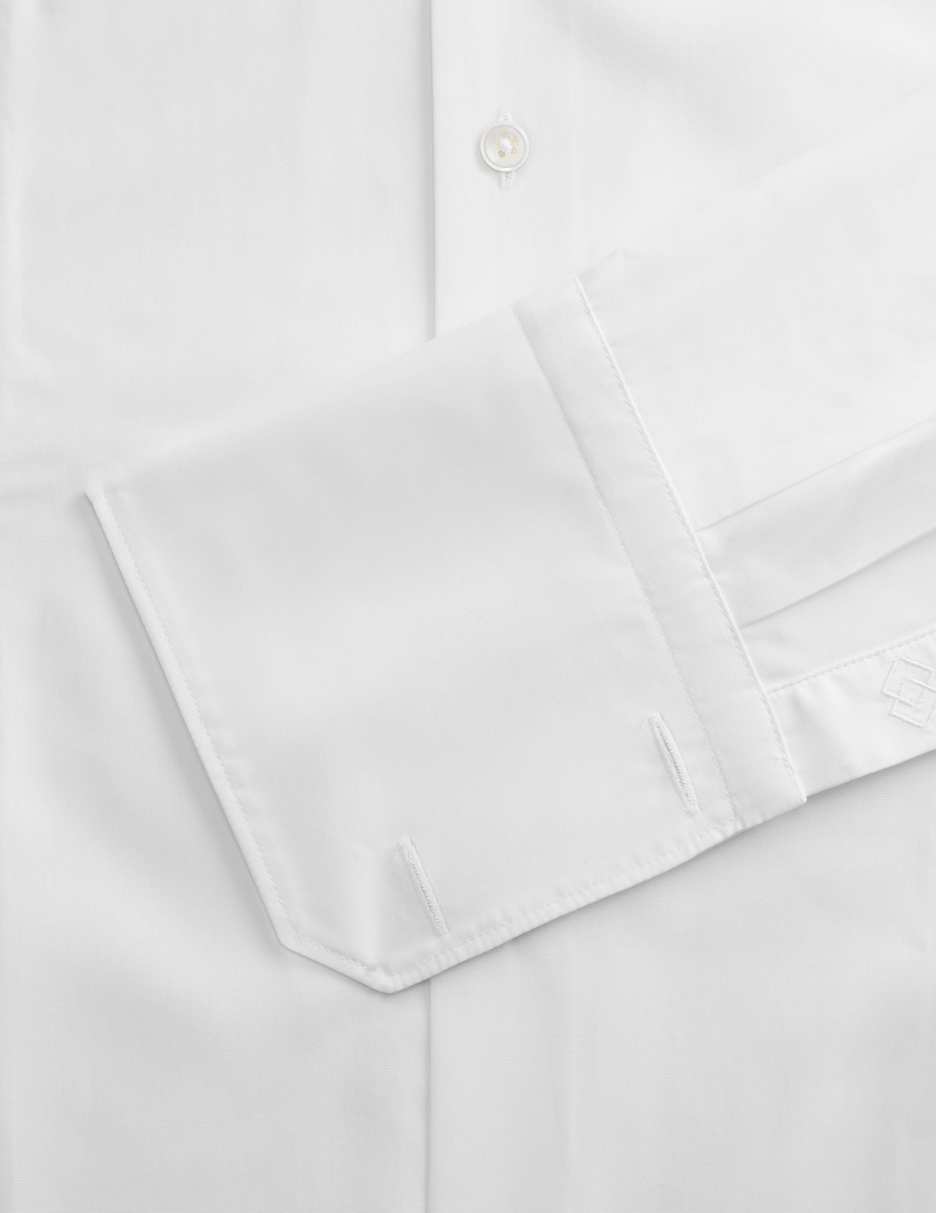 Fitted white shirt - Poplin - Italian Collar - French Cuffs