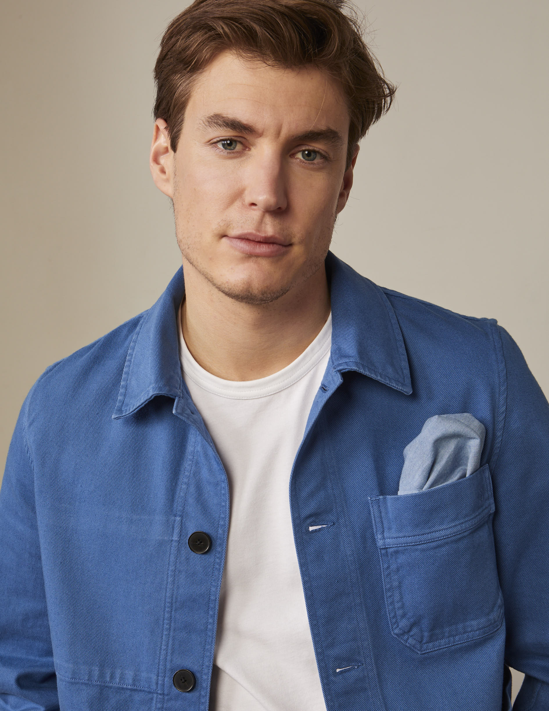 Blue denim pocket square