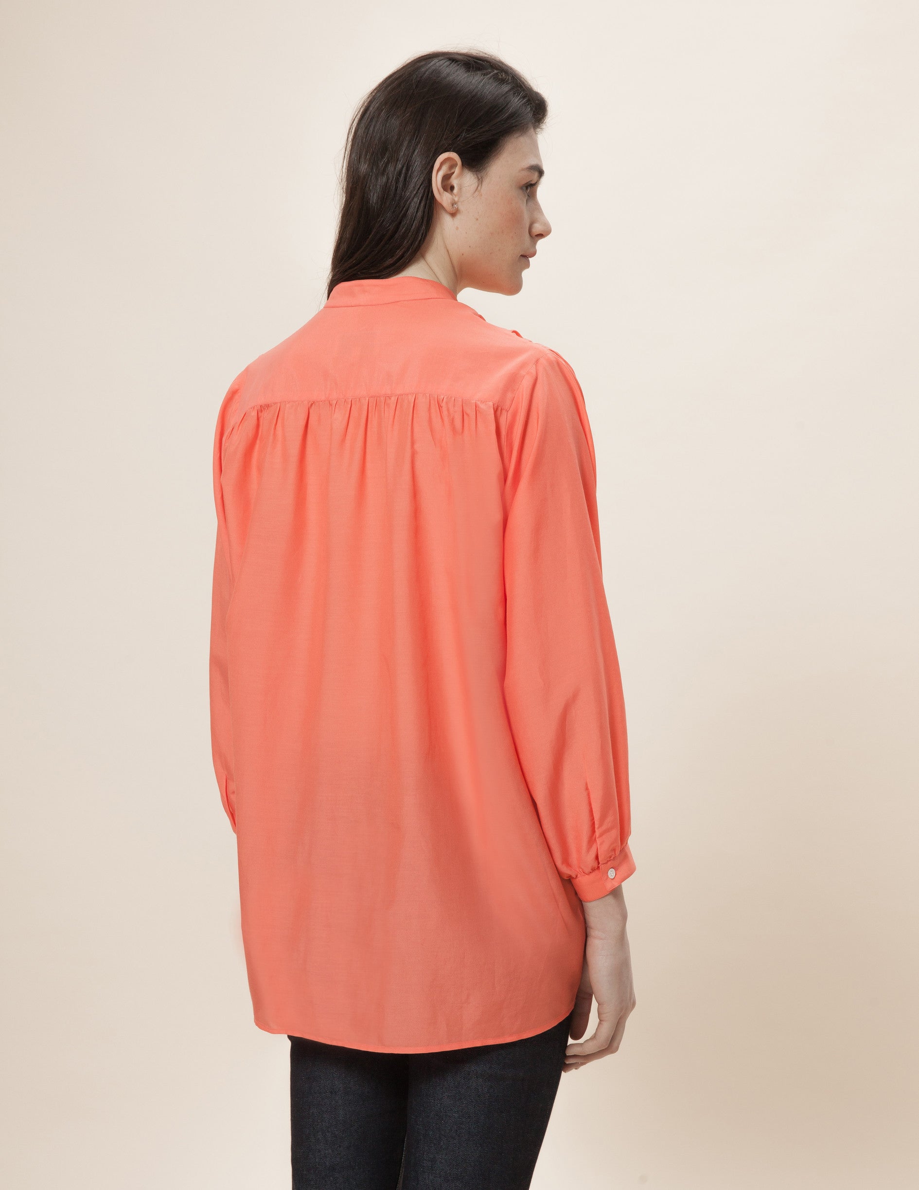 Orange Mélanie blouse - Poplin