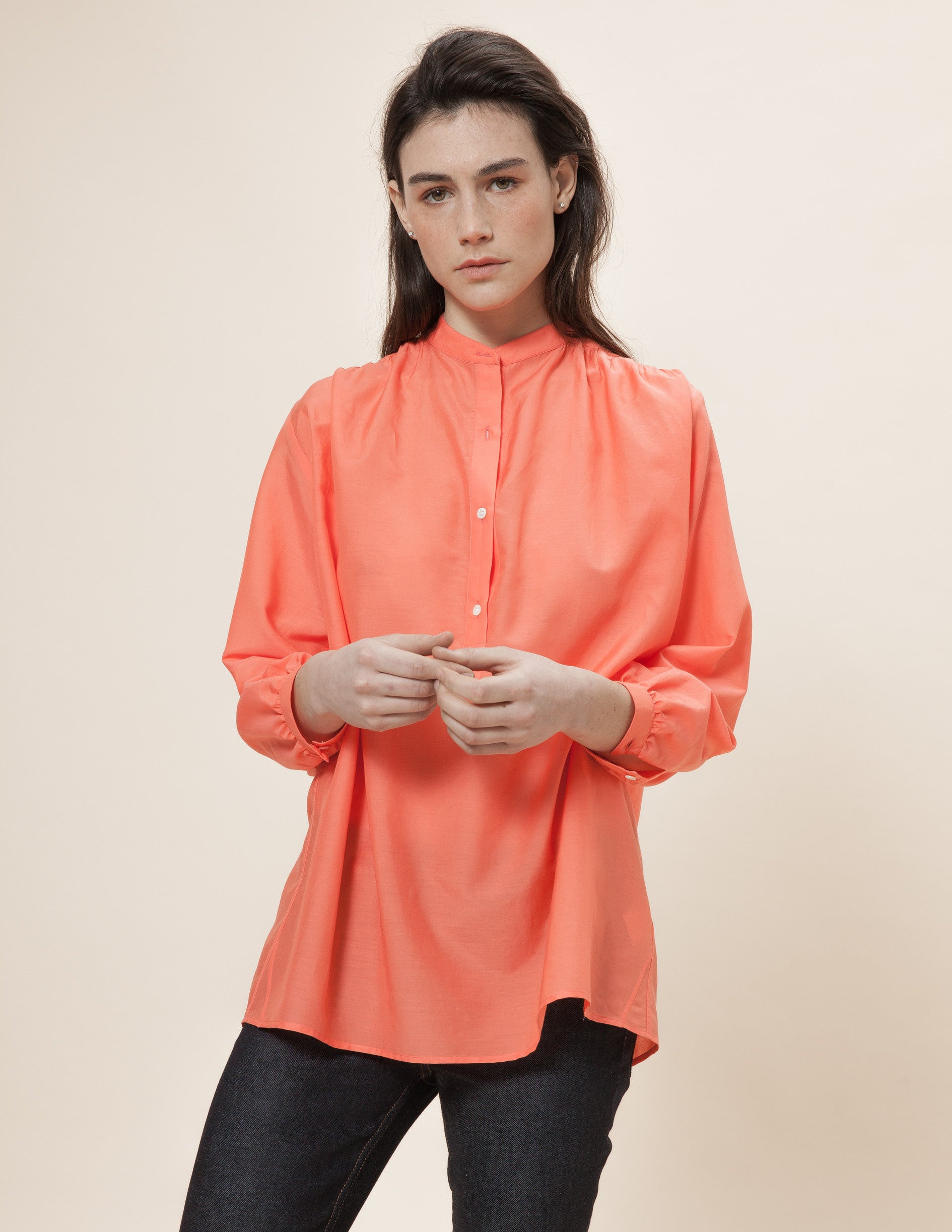 Orange Mélanie blouse - Poplin