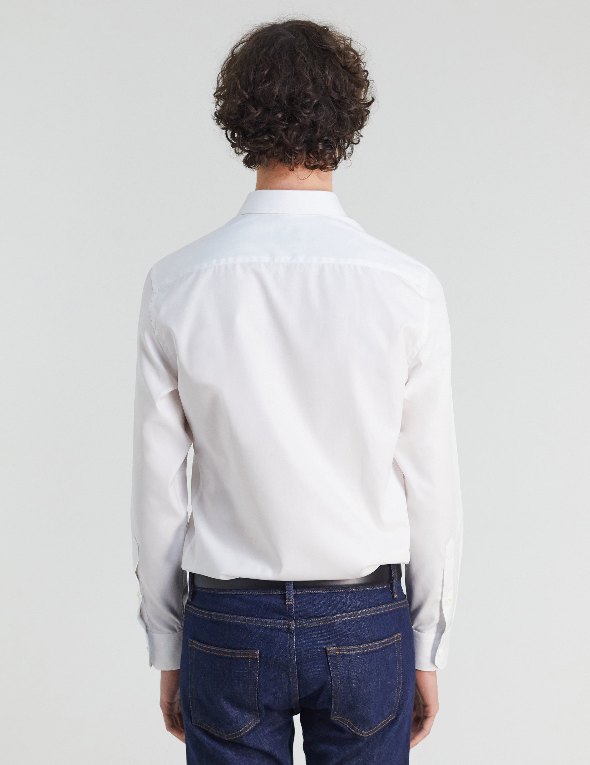 Fitted white shirt - Pinpoint - Figaret Collar