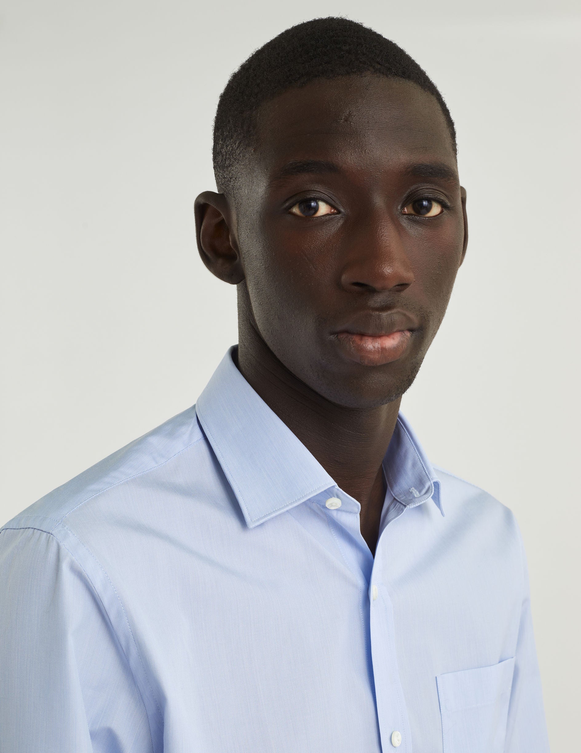 Classic blue striped shirt - Poplin - Figaret Collar