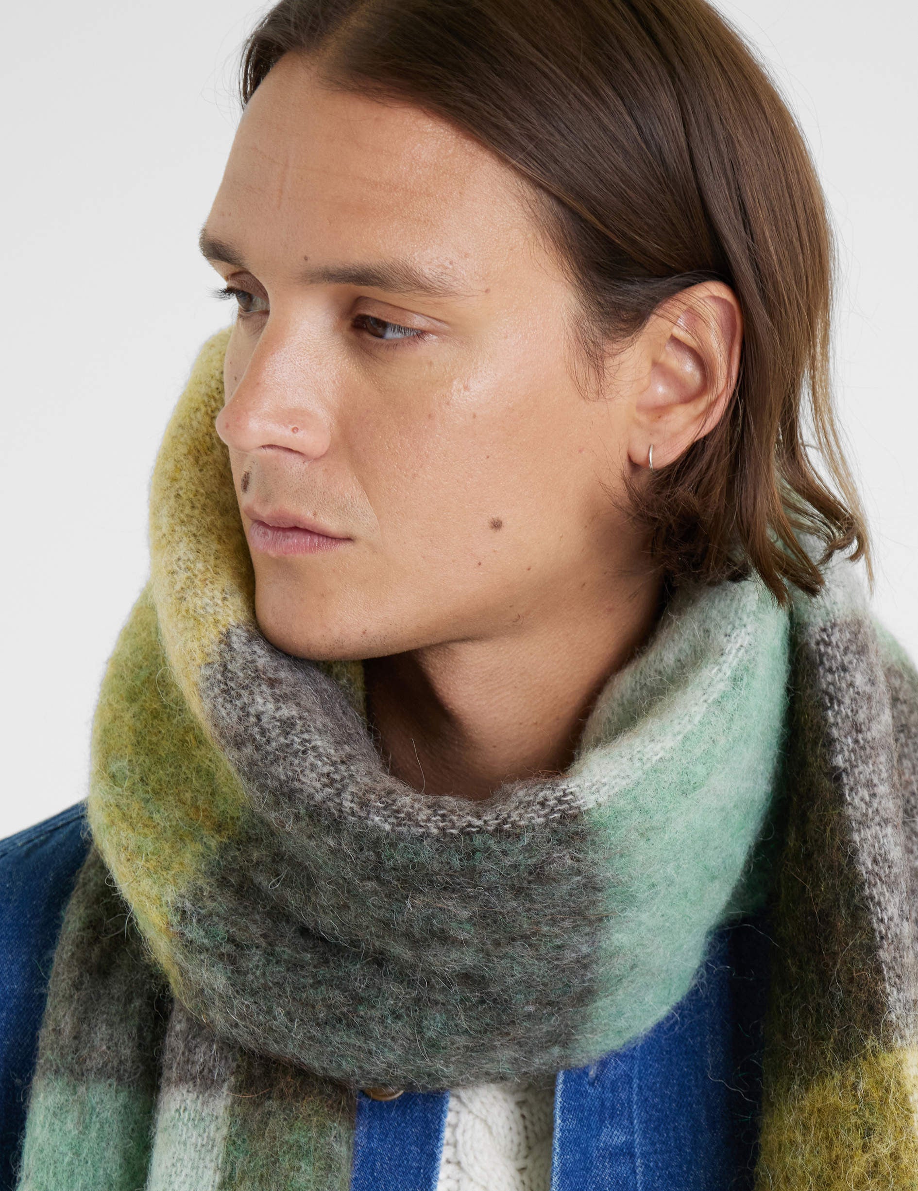 Khaki checkered scarf