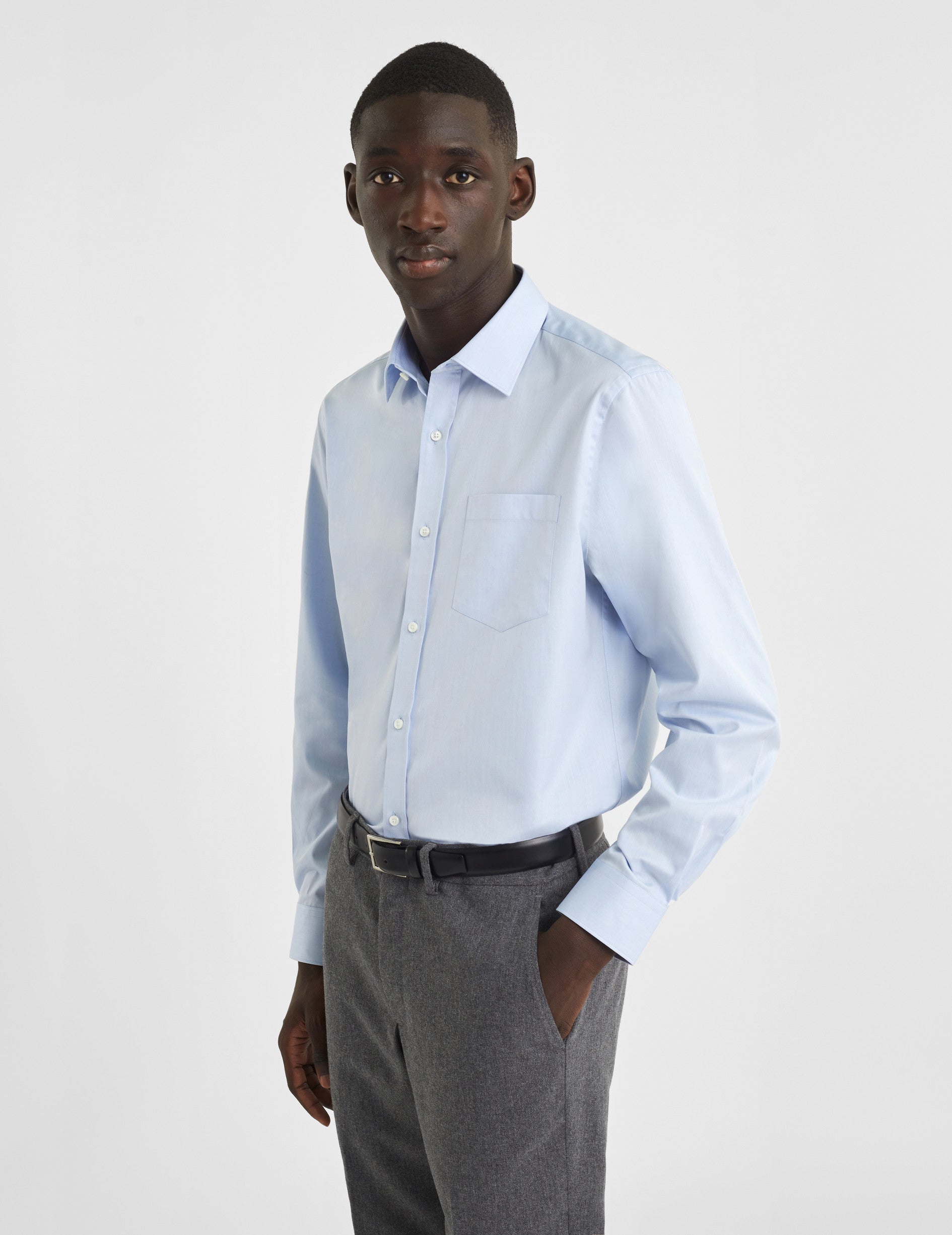 Classic blue shirt - Twill - Figaret Collar