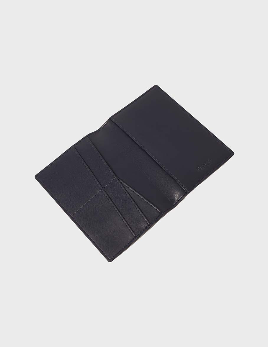 Black coated canvas passport holder