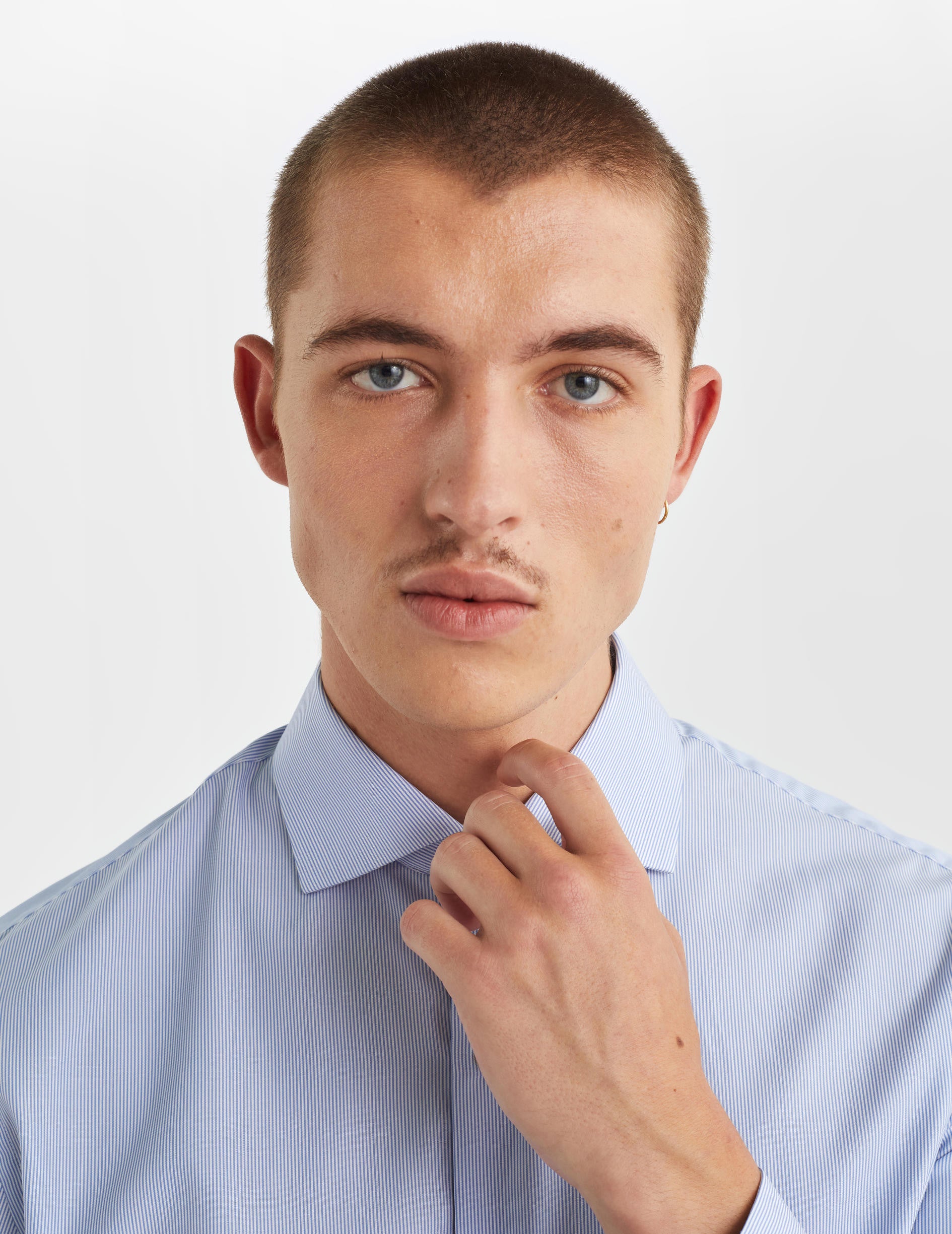 Classic blue striped shirt - Poplin - Italian Collar