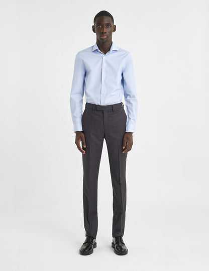 Fitted blue striped shirt