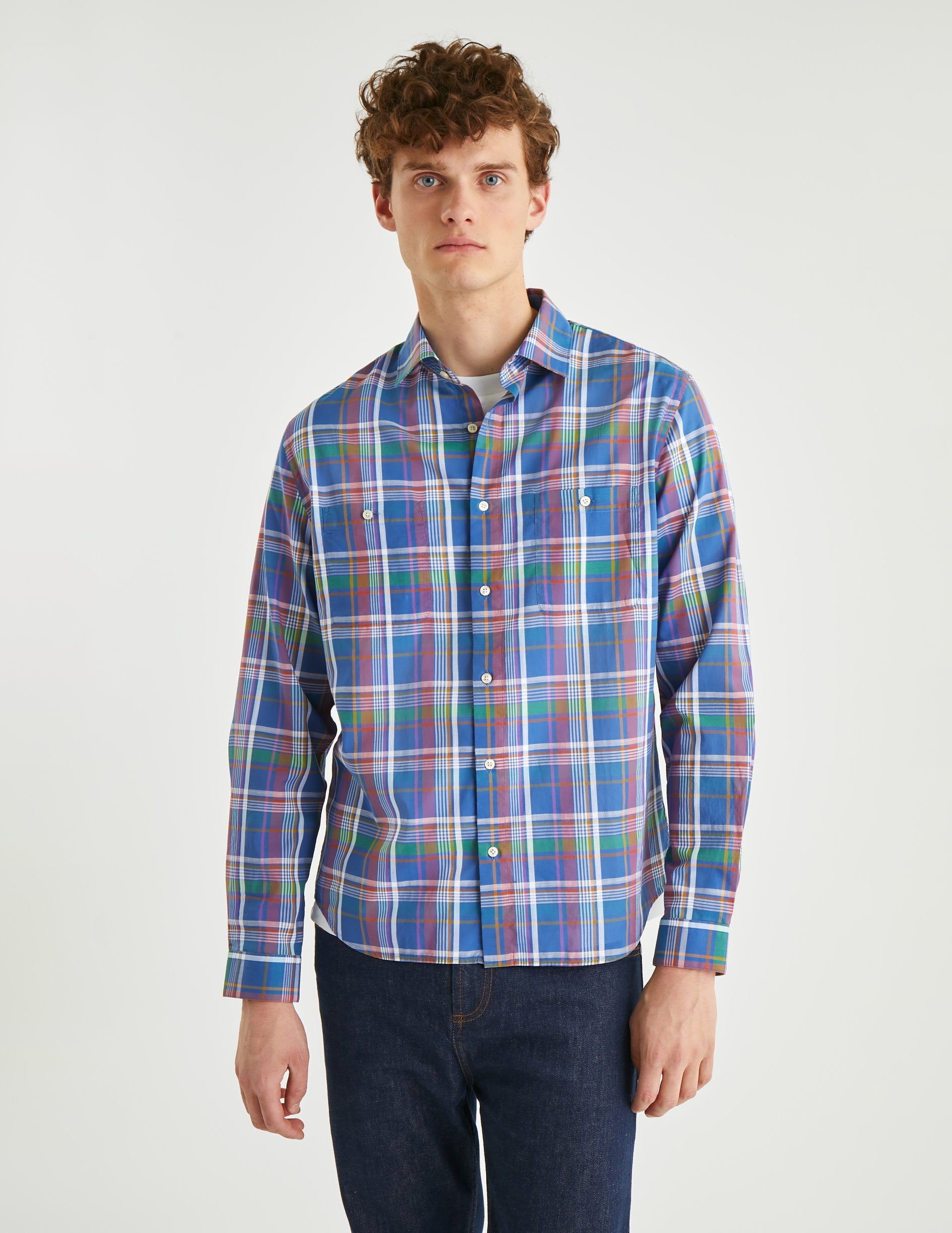 Checkered Leonardo shirt - Poplin - French Collar