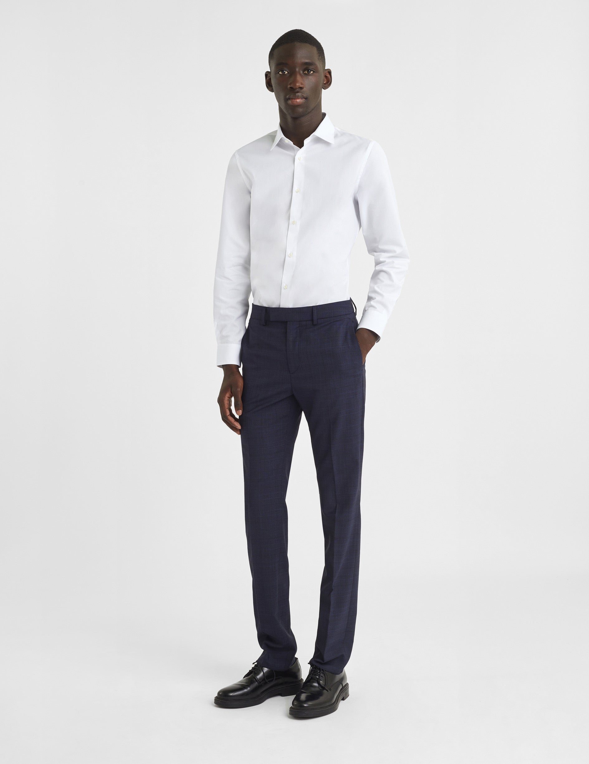 Fitted white shirt - Poplin - Figaret Collar