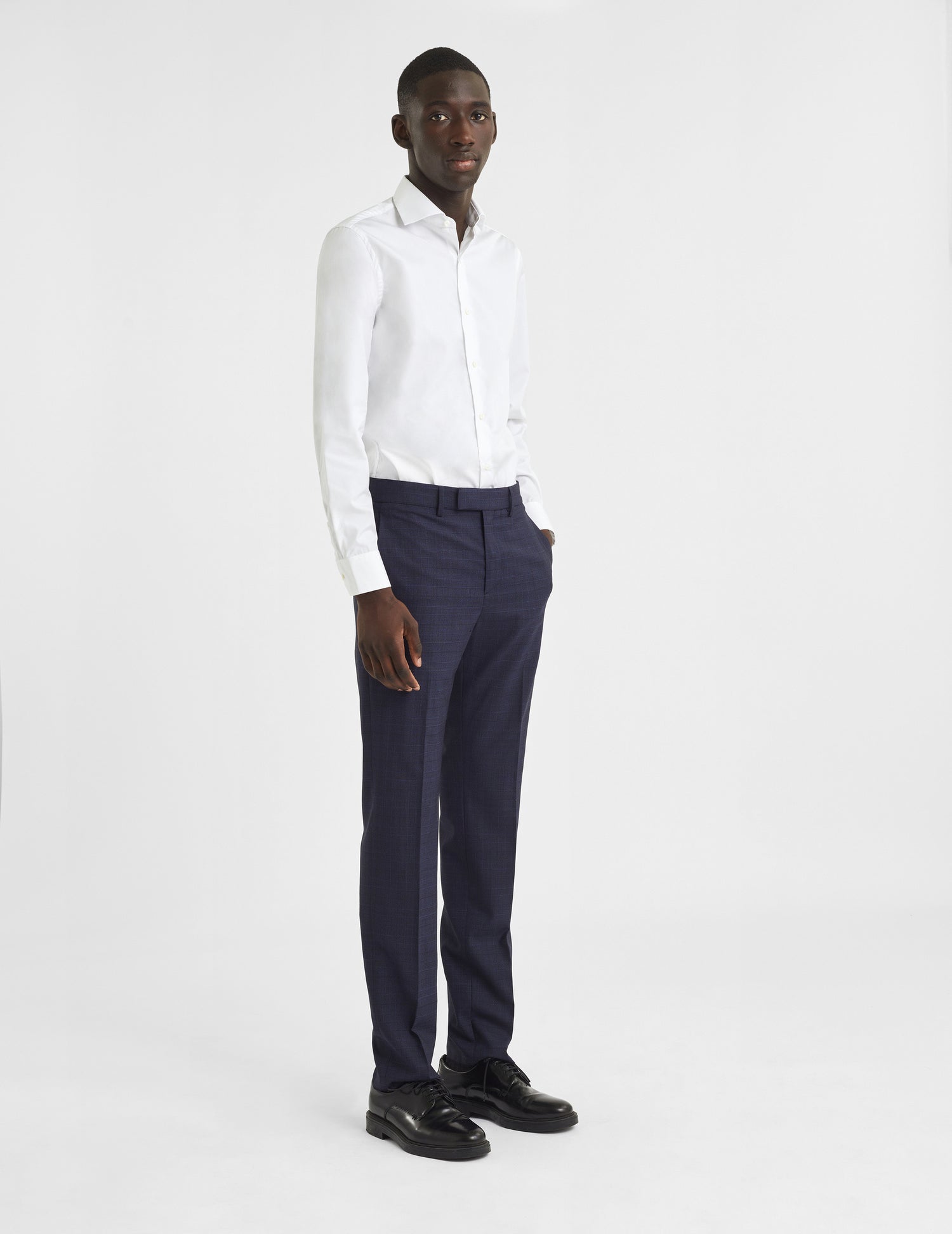 Semi-fitted white easy-iron shirt - Poplin - Italian Collar - Easy-iron#5
