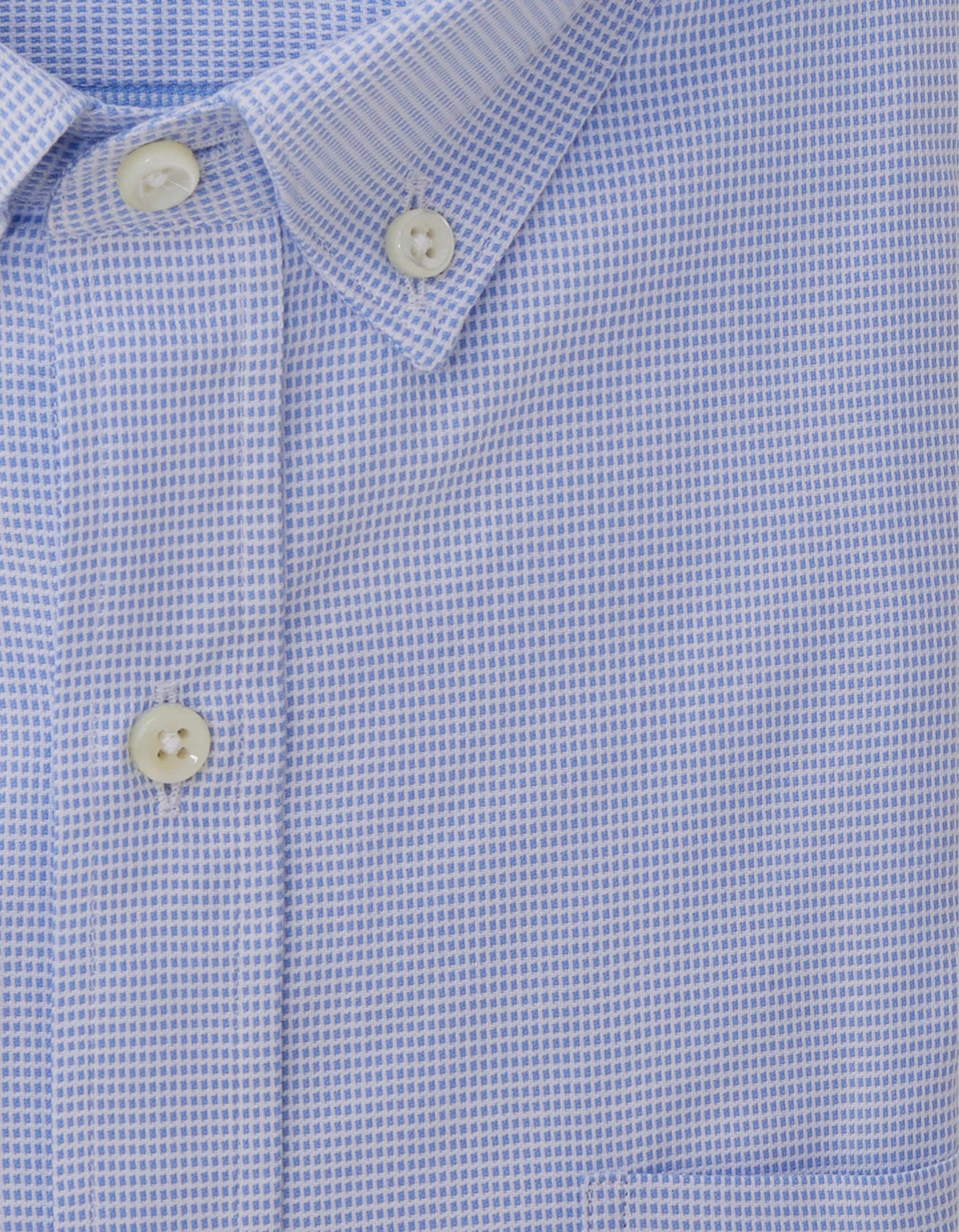 Classic blue short sleeves shirt - Dobby - American Collar