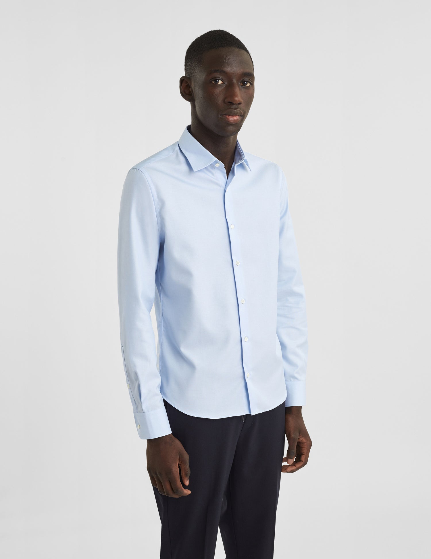 Fitted blue shirt - Dobby - Figaret Collar#3