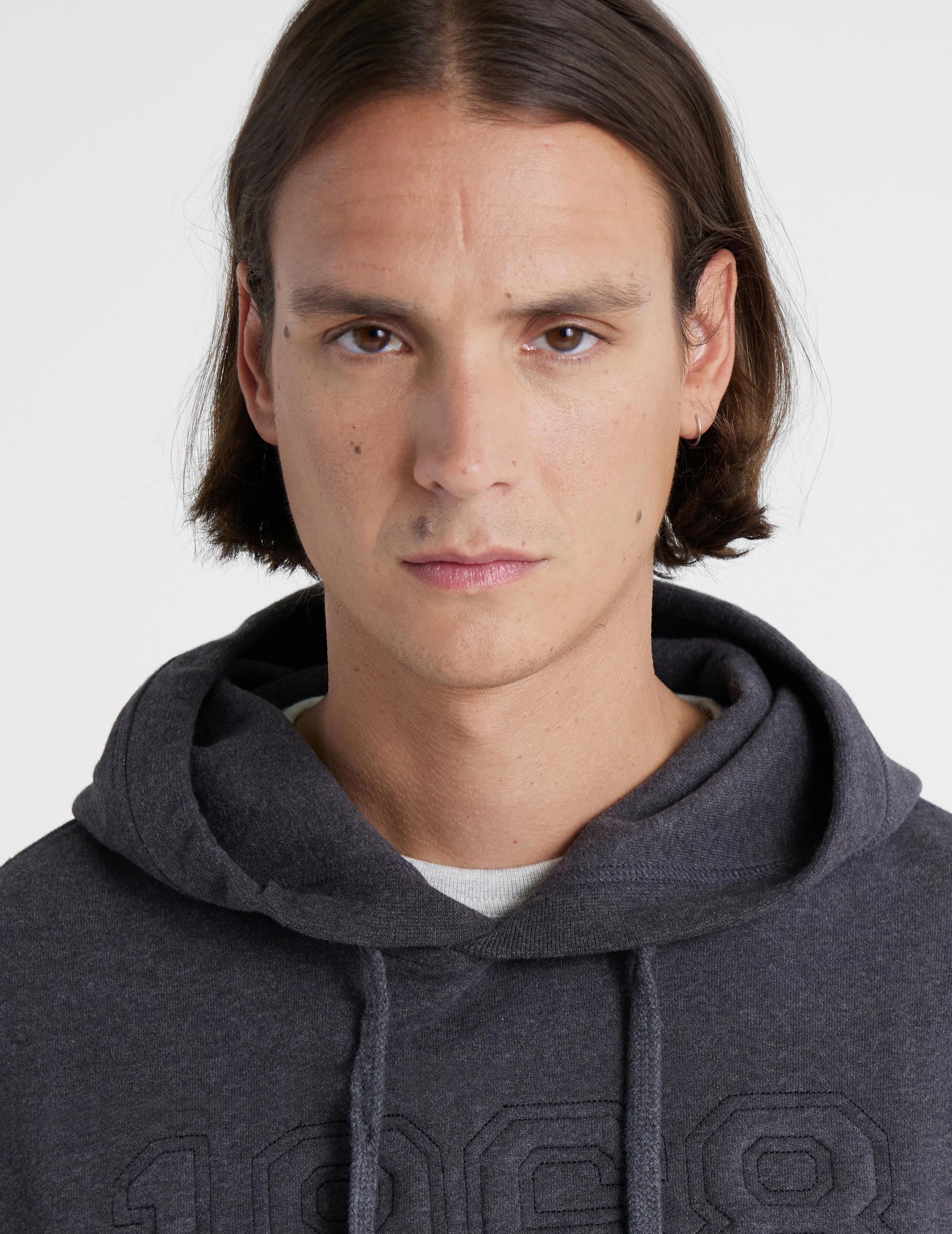 Cilian hoodie in anthracite grey jersey