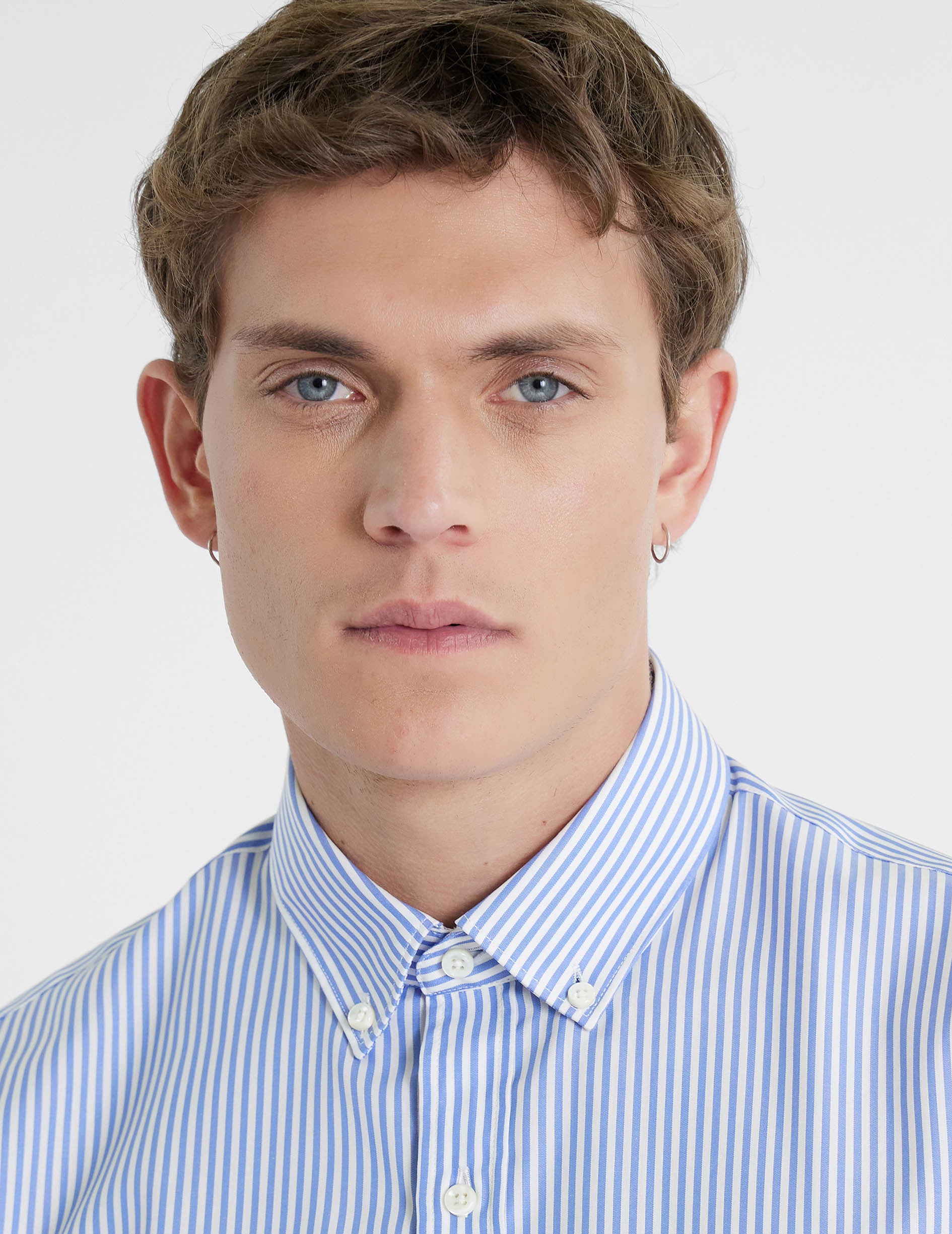 Classic blue striped shirt - Poplin - American Collar