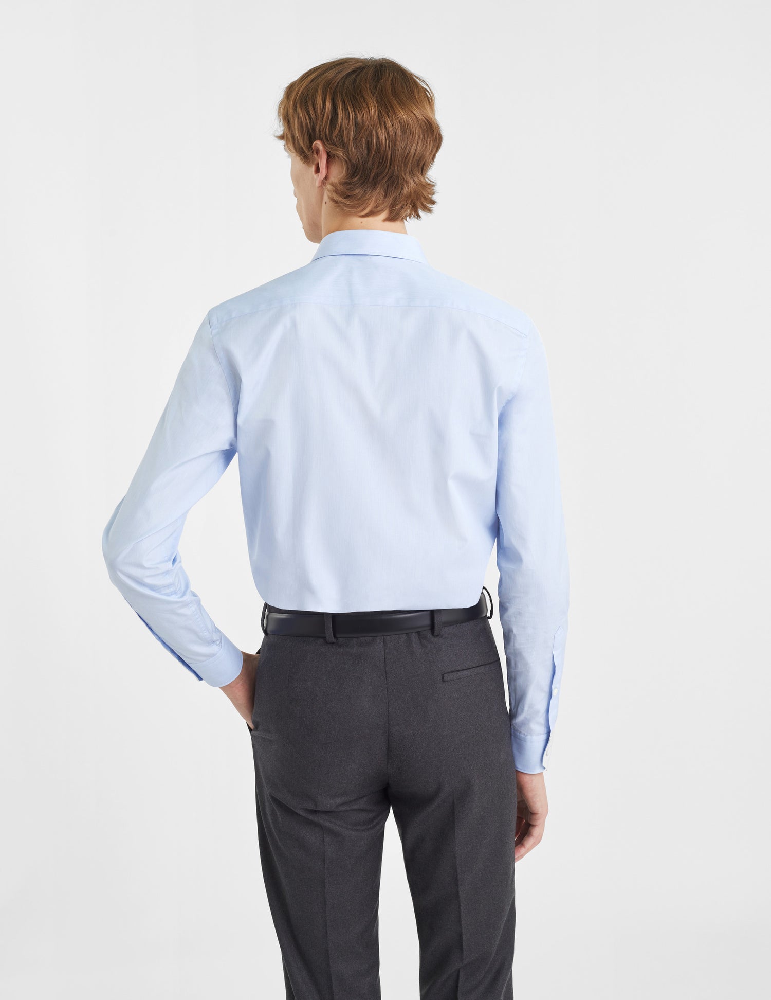 Fitted blue striped shirt - Poplin - Figaret Collar#4