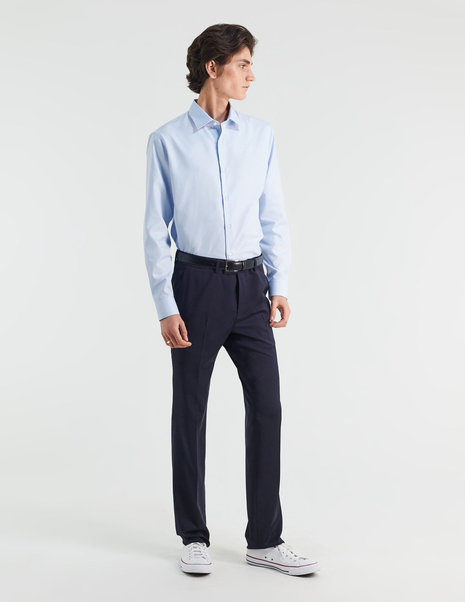Semi-fitted blue shirt - Dobby - Figaret Collar#5