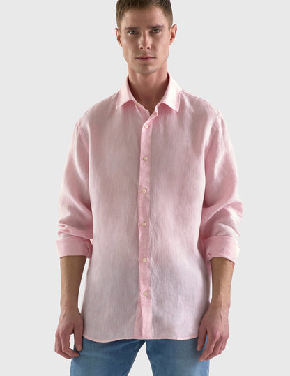Auguste light pink linen shirt