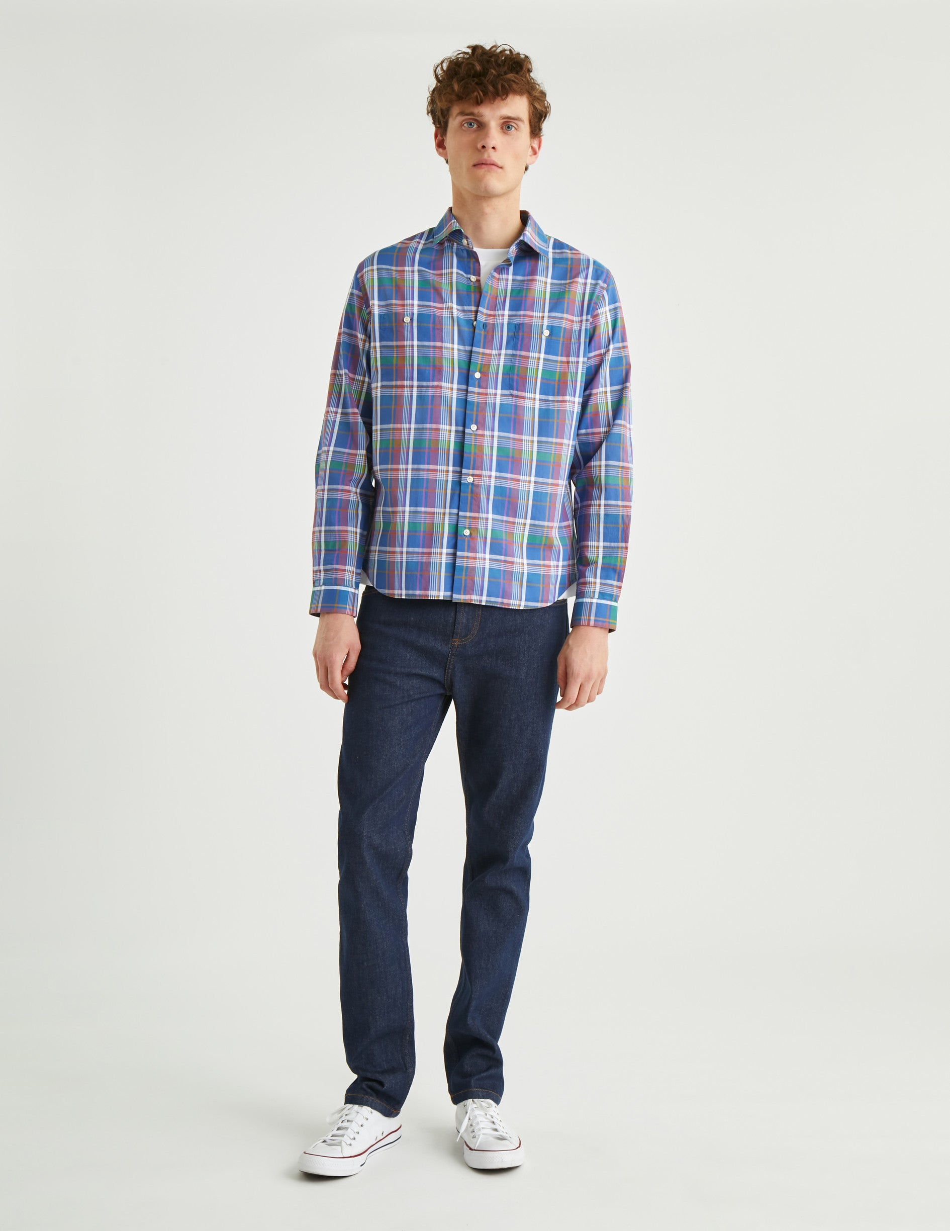 Checkered Leonardo shirt - Poplin - French Collar