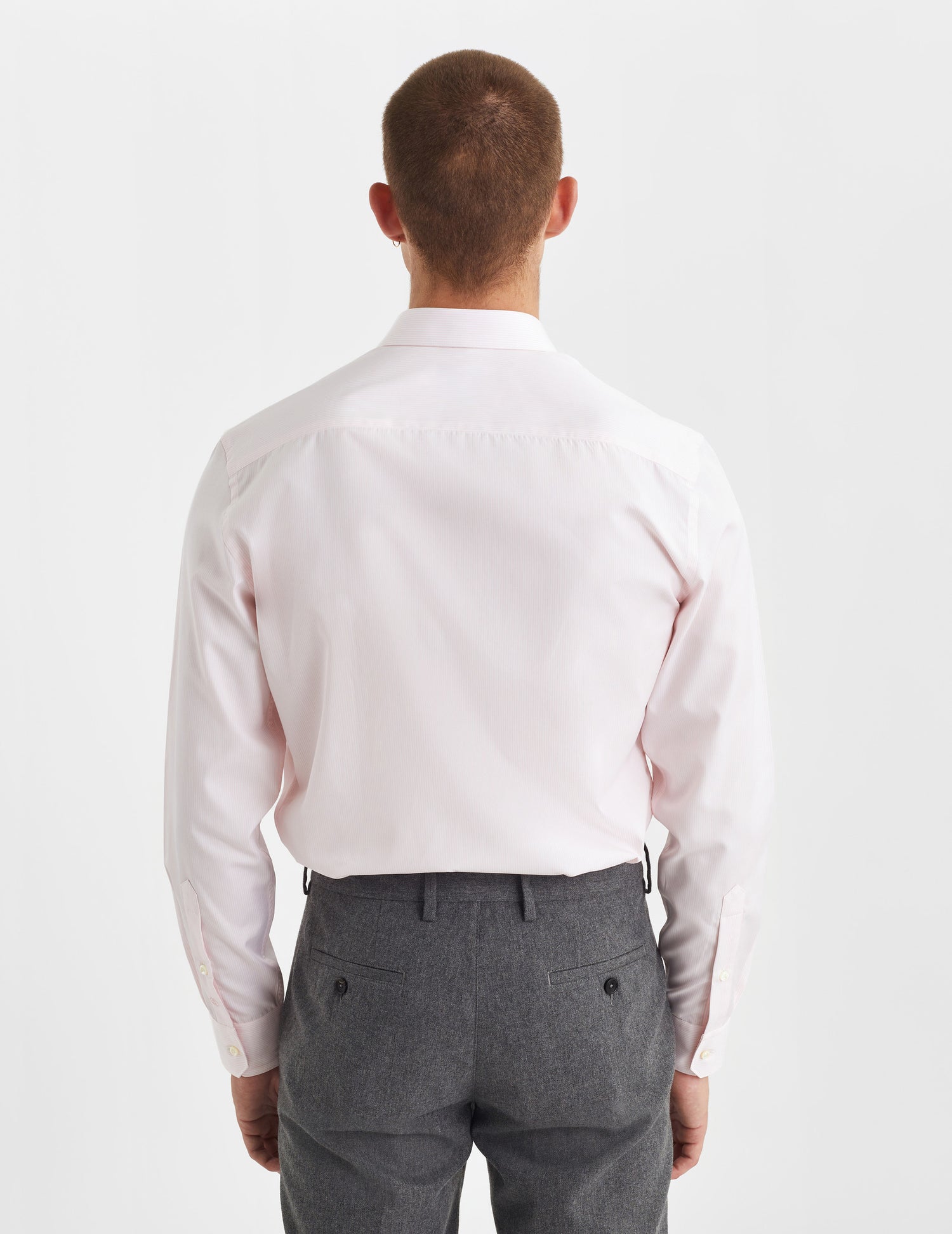 Fitted pink striped shirt - Poplin - Figaret Collar#4