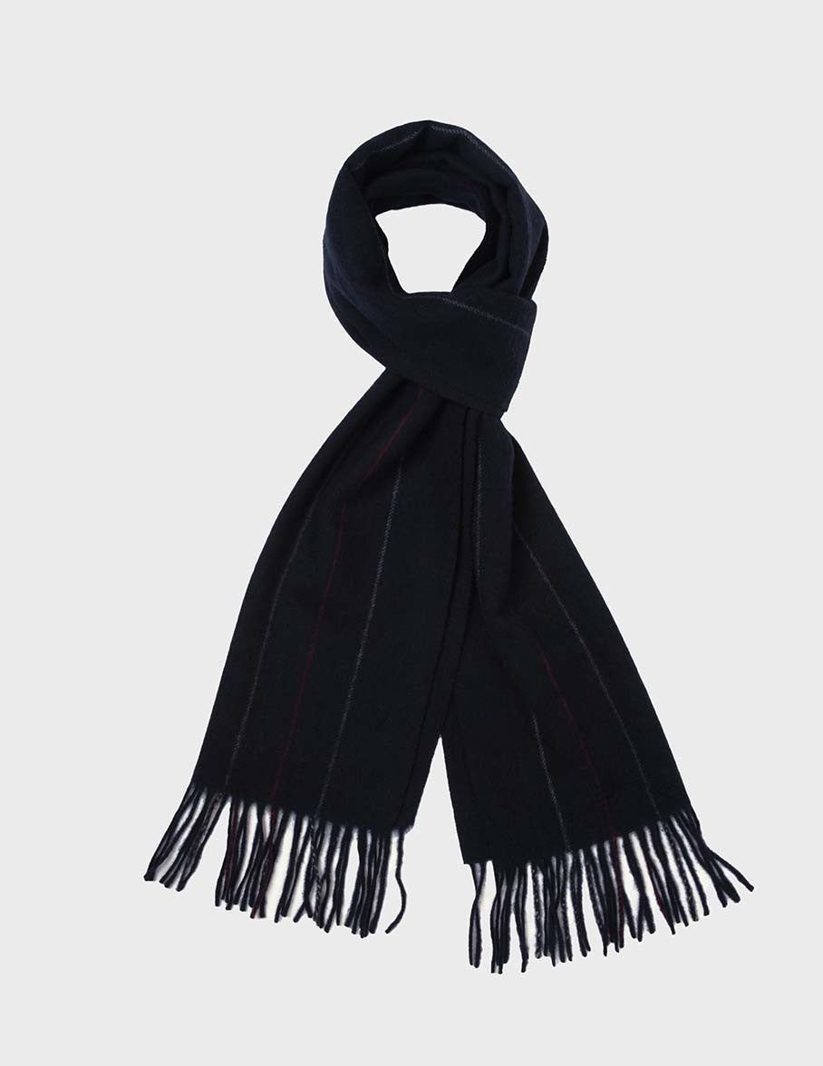 Blue striped jacquard scarf