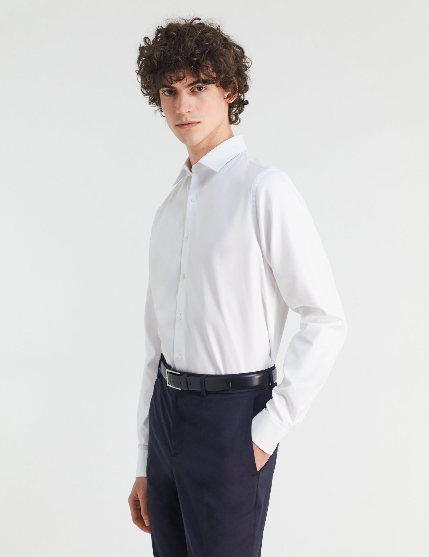 Semi-fitted white shirt - Dobby - Figaret Collar#3