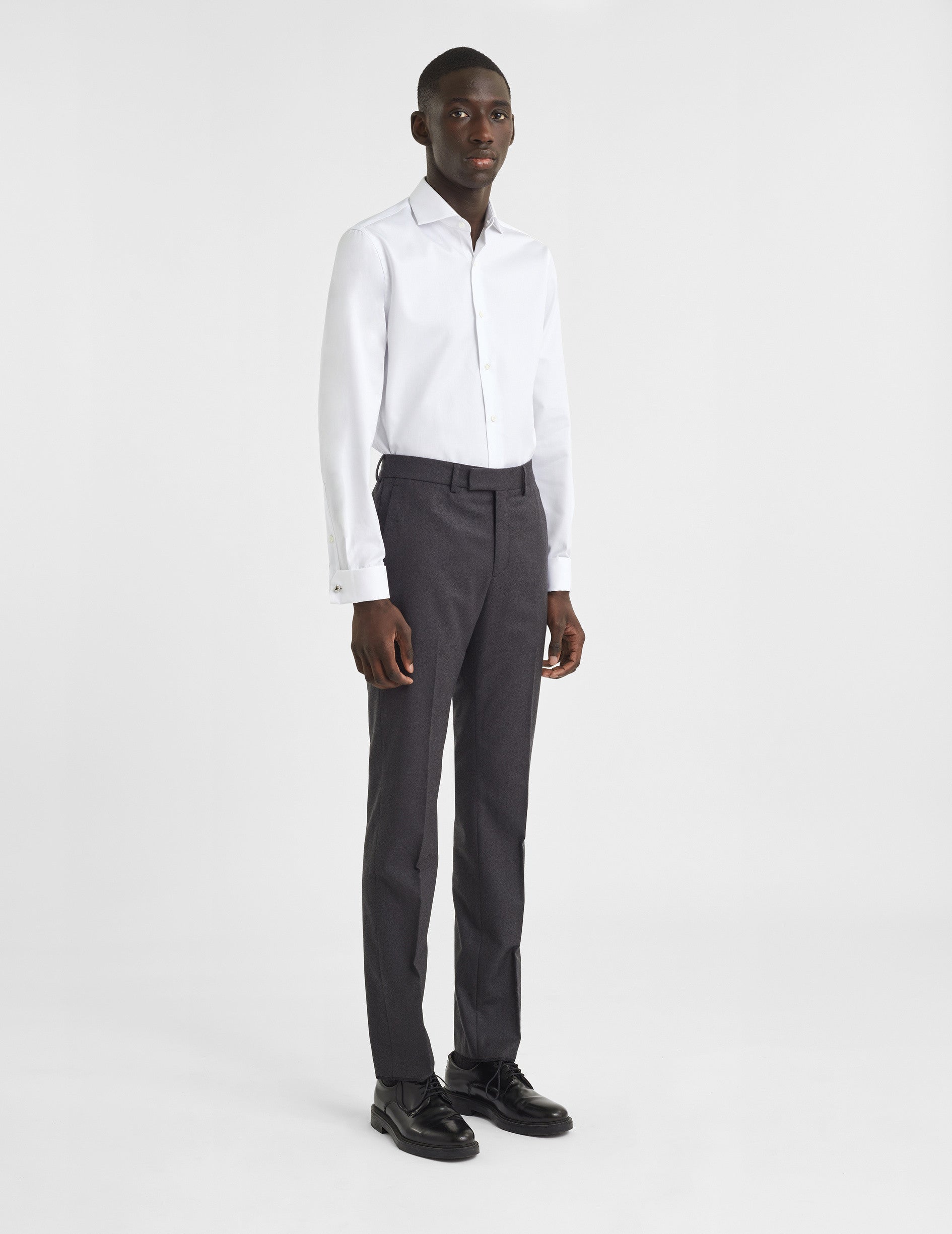 Semi-fitted white shirt - Twill - Italian Collar - French Cuffs