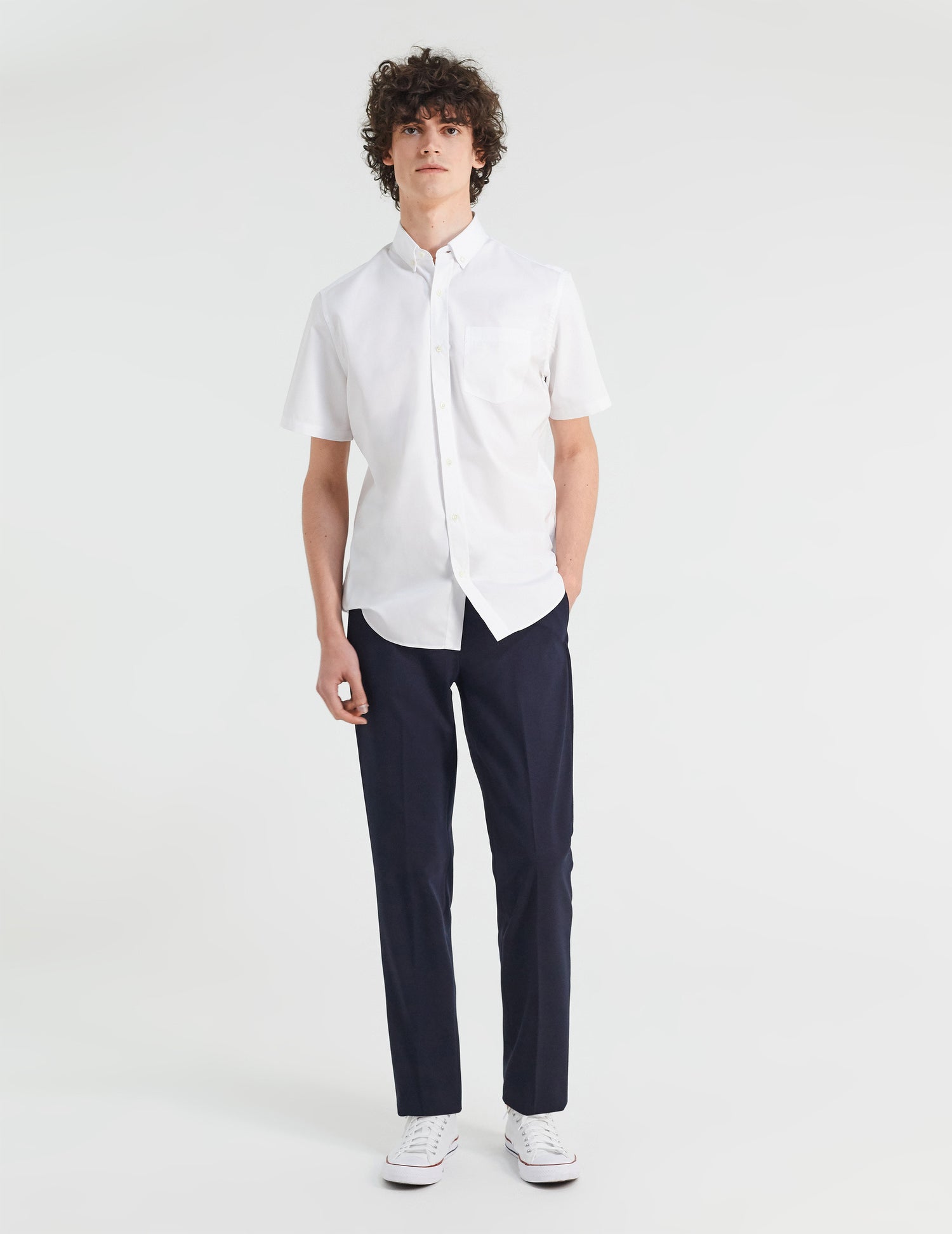 Classic white short sleeve shirt - Poplin - American Collar#5