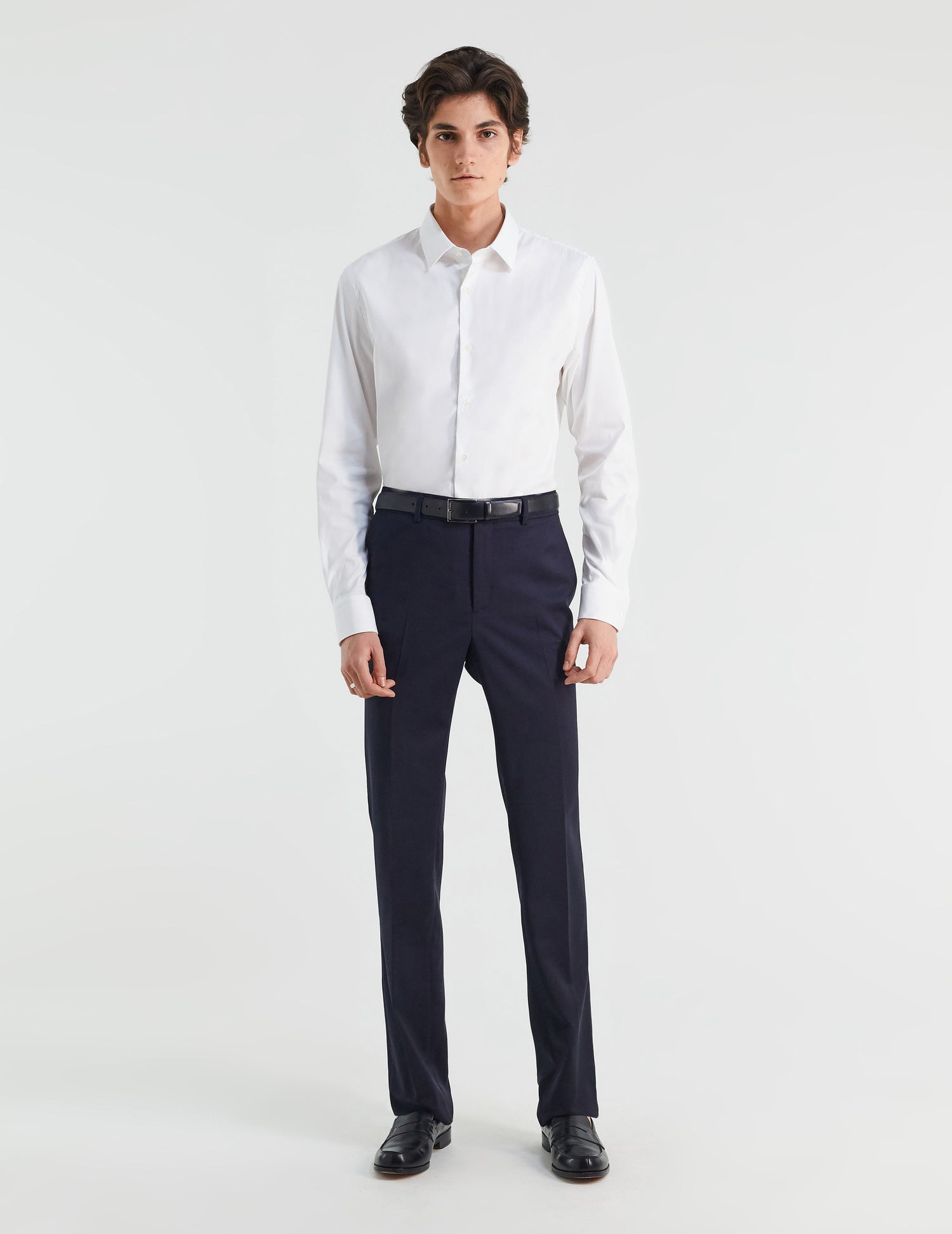 Fitted white stretch shirt - Poplin - Figaret Collar#5
