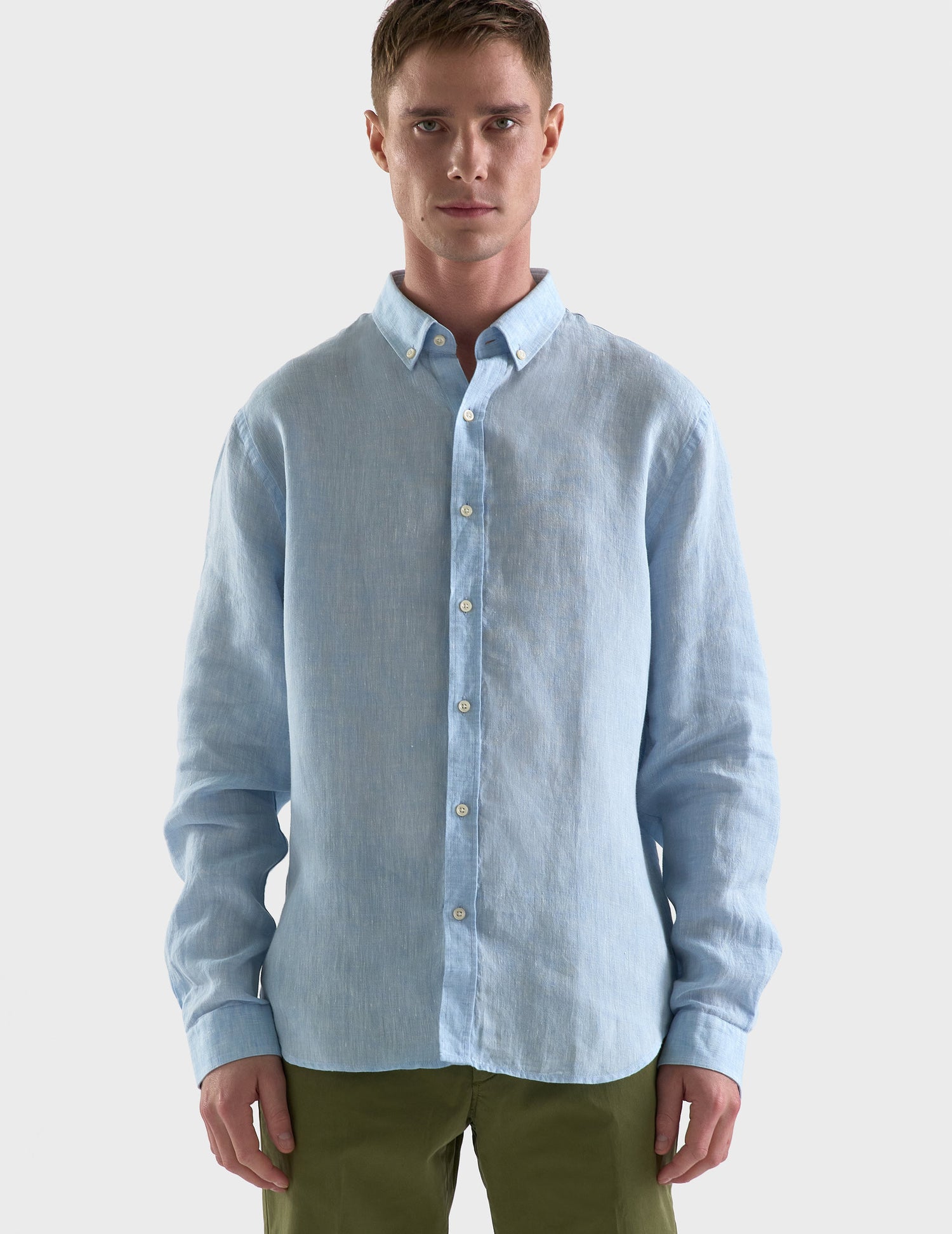 Gaspard shirt in light blue linen - Linen - American Collar#3