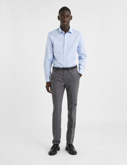 Semi-fitted blue striped shirt