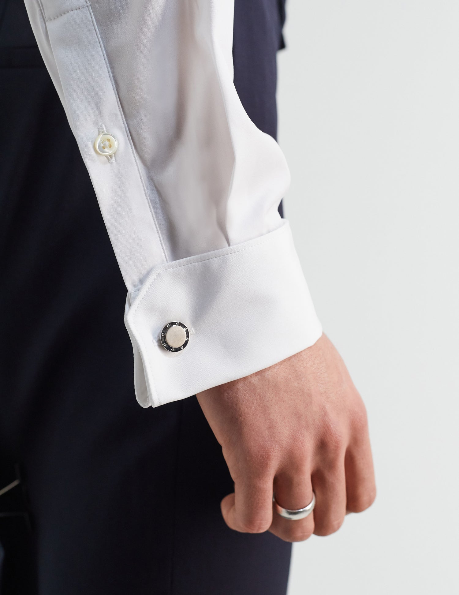 Fitted white shirt - Poplin - Figaret Collar - French Cuffs#7
